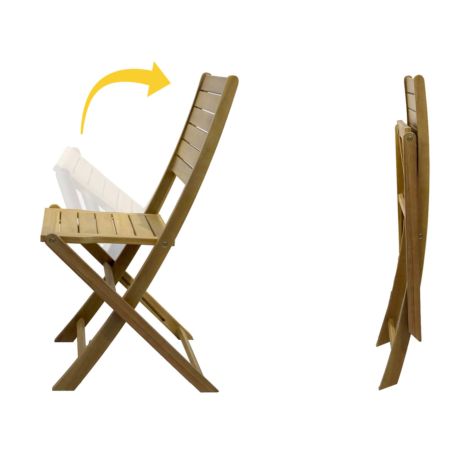 Honeybloom Acacia Wood Patio Folding Chair