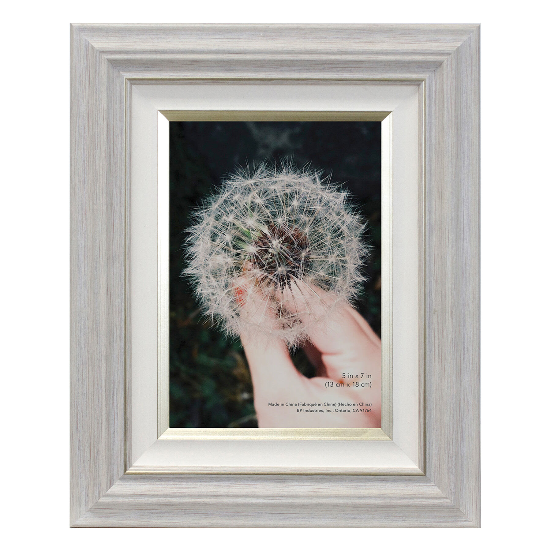 Miranda White & Champagne Tabletop Picture Frame, 5x7