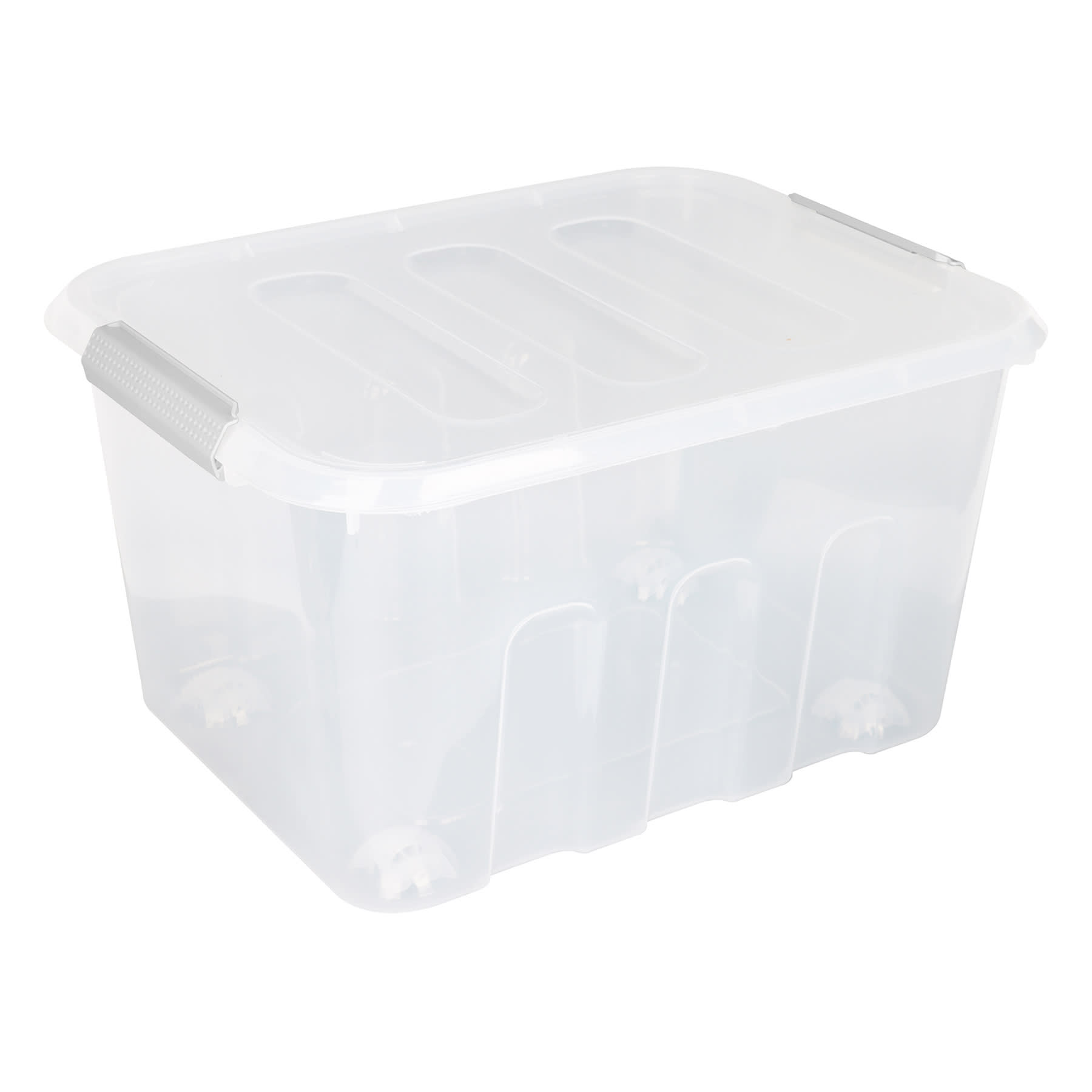 Clear Storage Tote with Latch, 32l