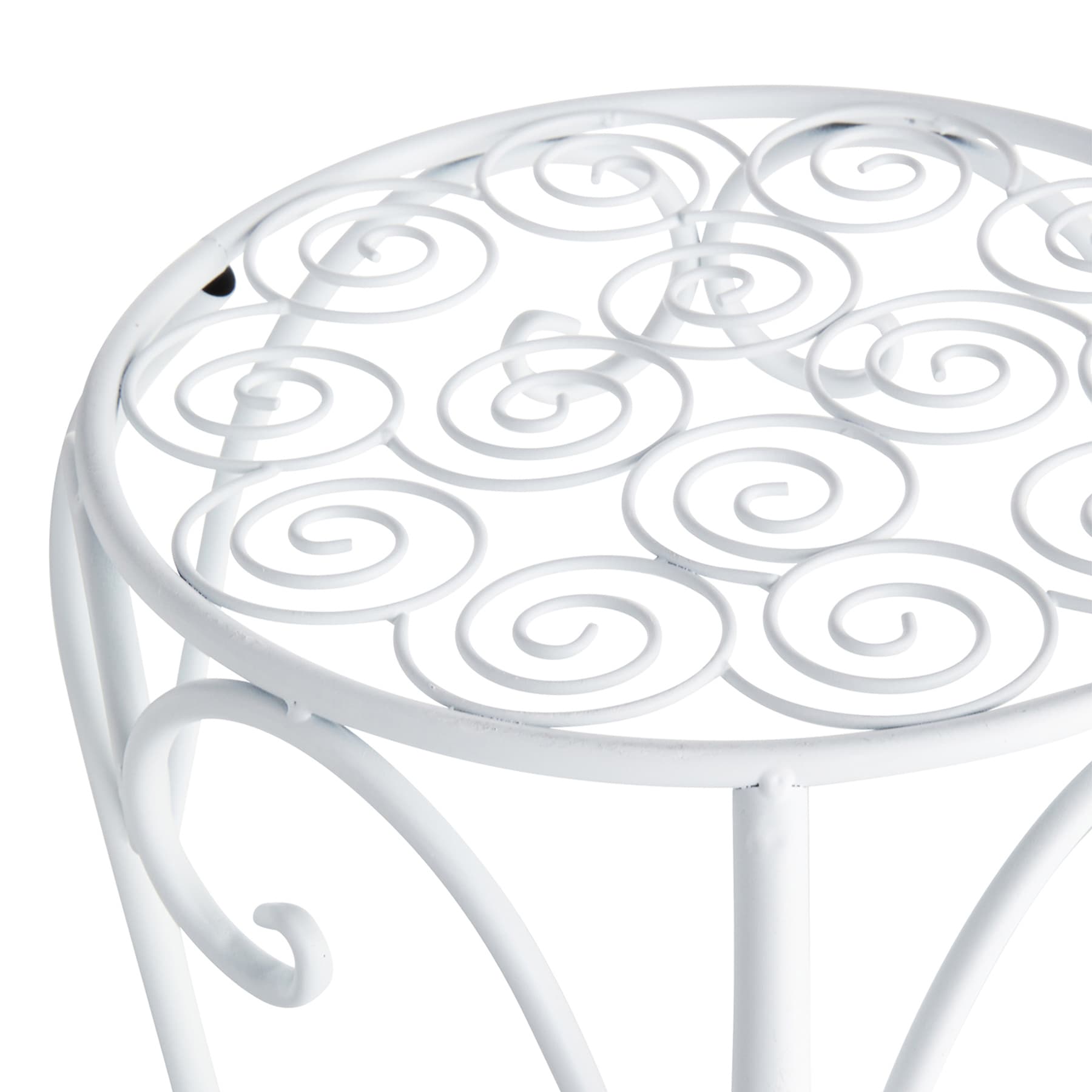 White Metal Plant Stand, Medium