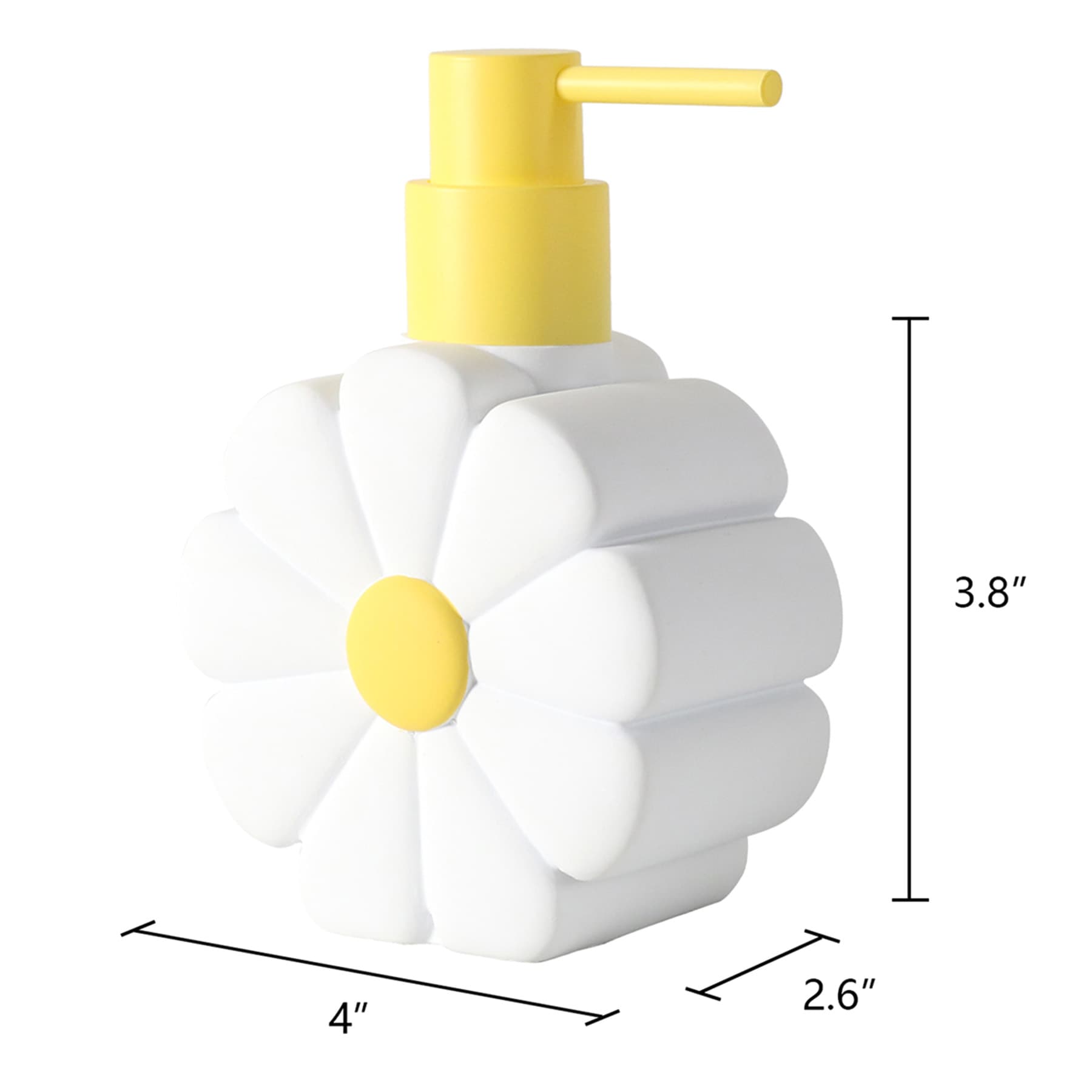 Yellow & White Daisy Shaped Soap Dispenser