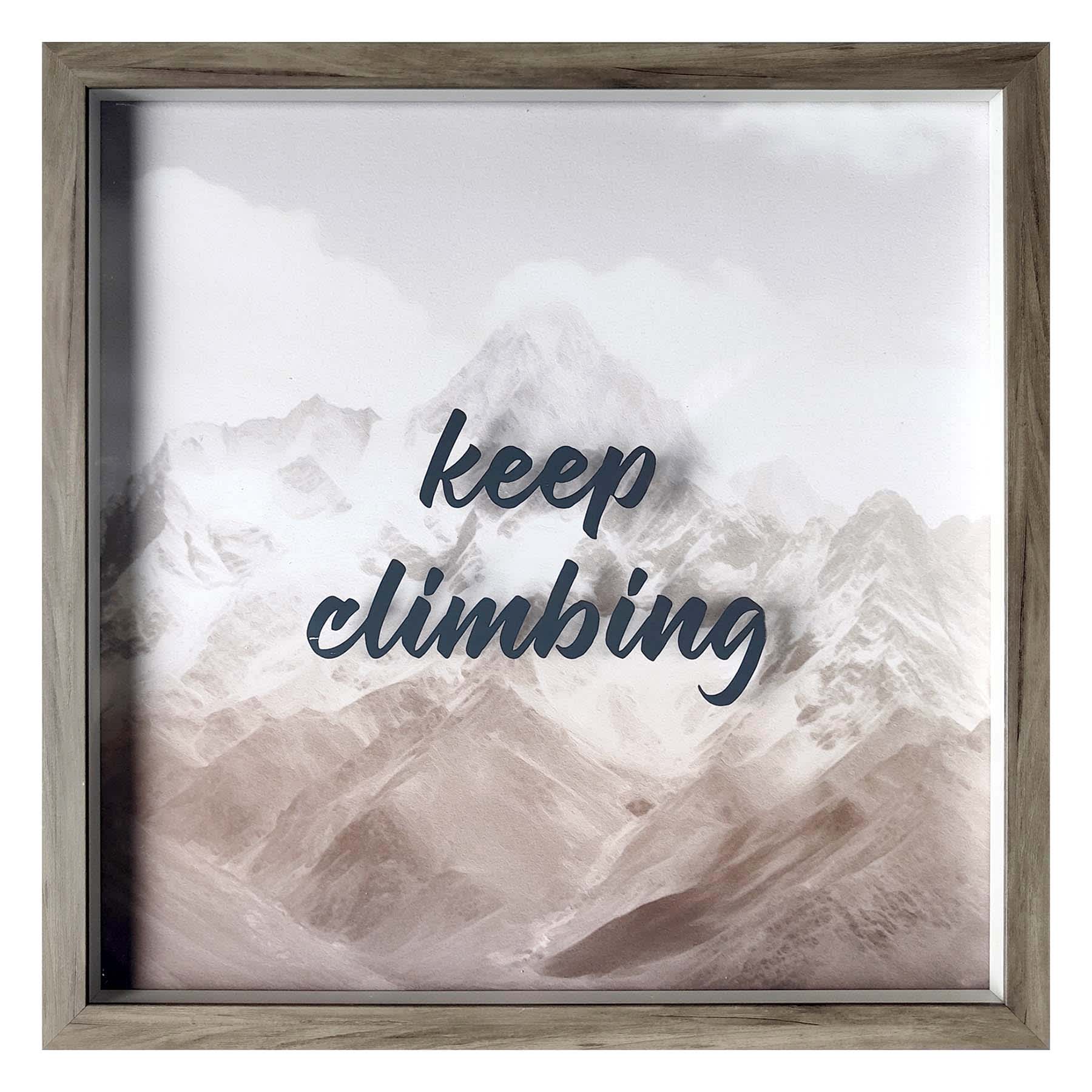 Ty Pennington Glass Framed Keep Climbing Print Wall Sign, 17"