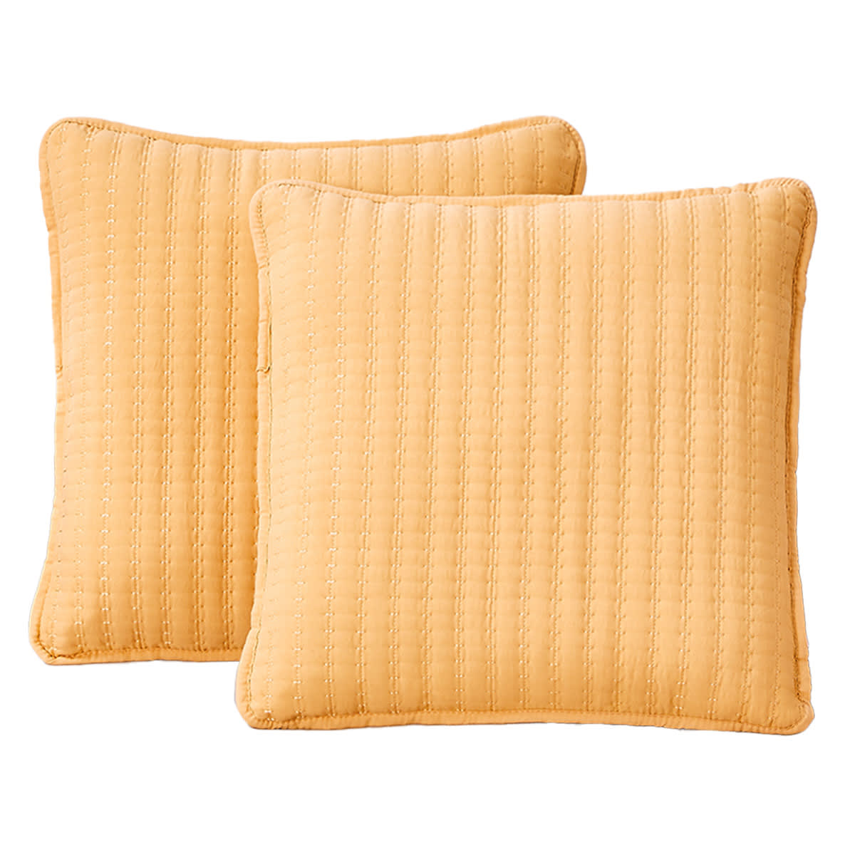 Honeybloom 2-Pack Yellow Washed Microfiber Throw Pillows, 18"