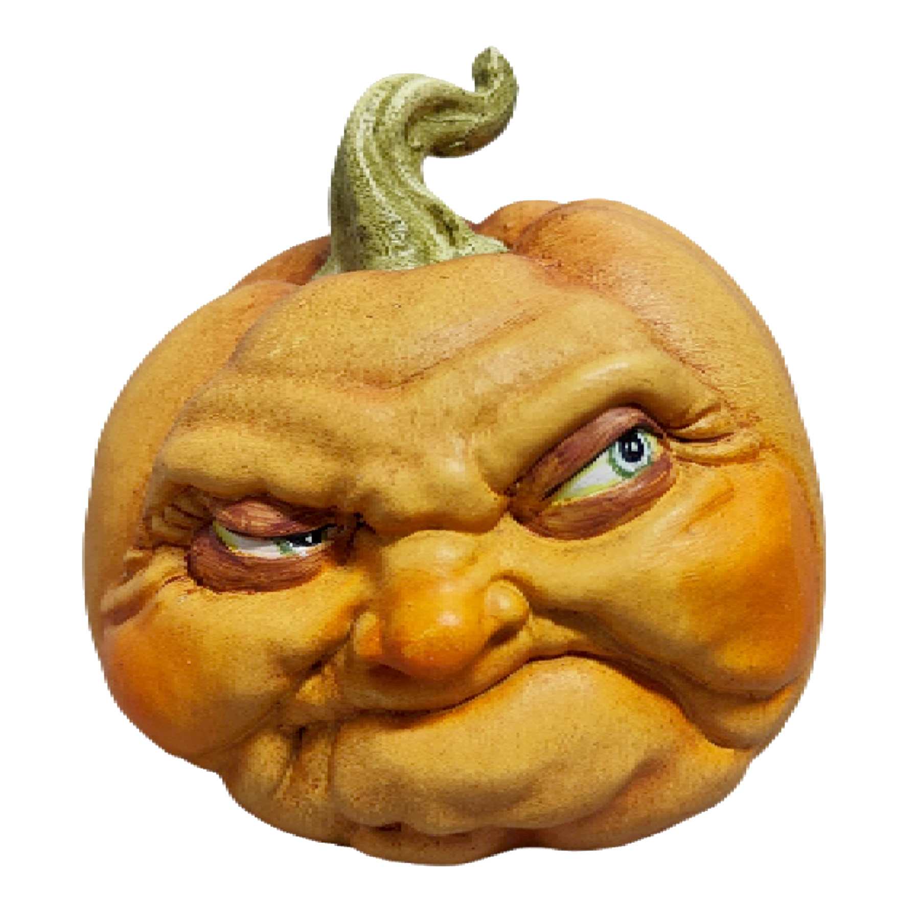 Grim Gardens Orange Emoji Pumpkin, 3.3"
