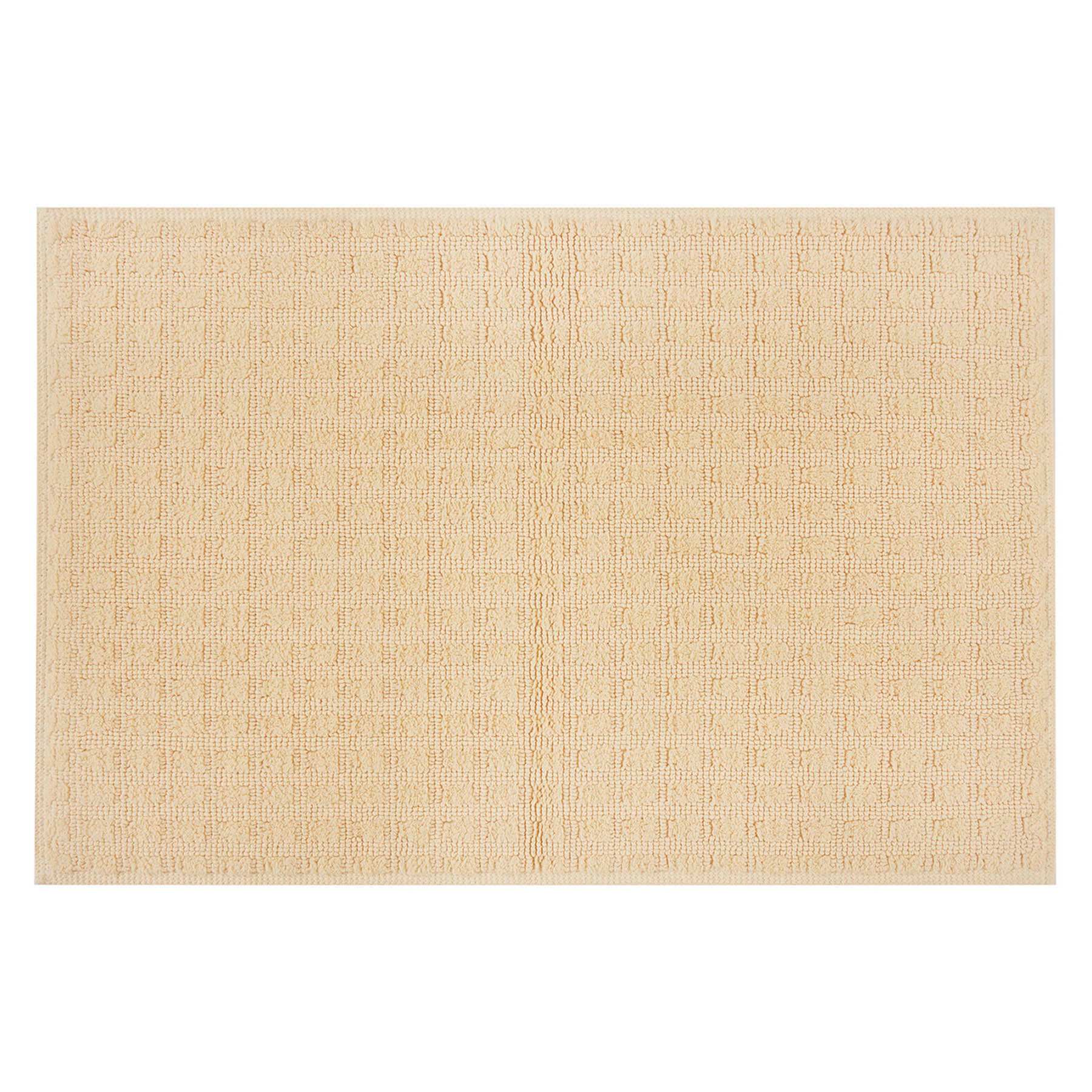 Honeybloom Woven Square Yellow Bath Rug, 20x30