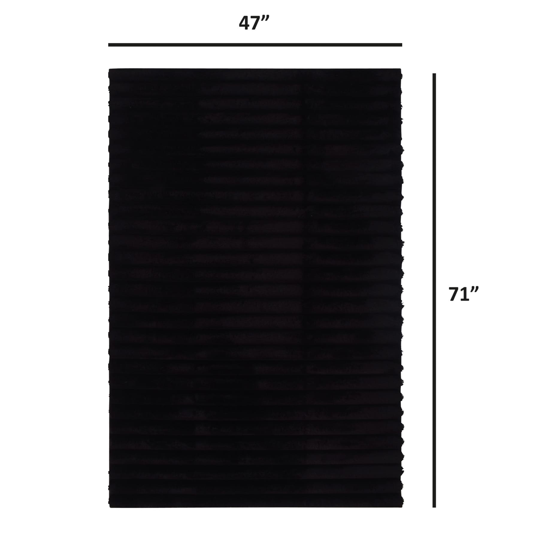 Canyon Black Striped Faux Fur Area Rug, 4x6