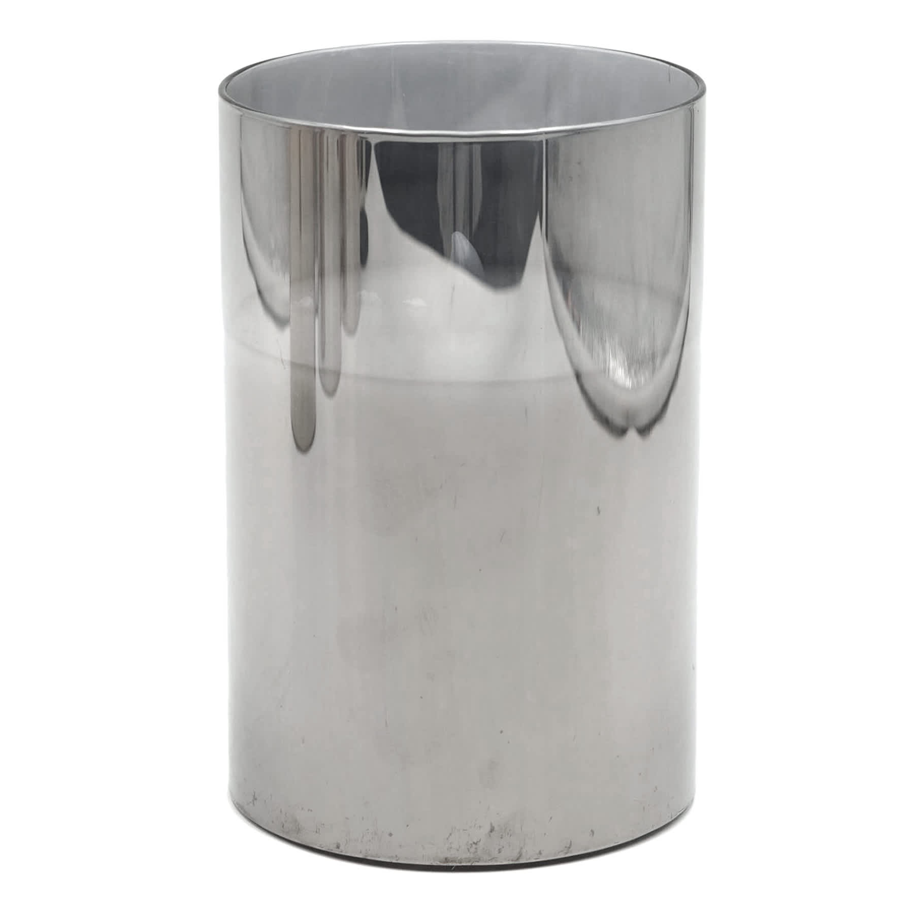 Honeybloom Smoked Grey Glass LED Pillar Candle, 4x6