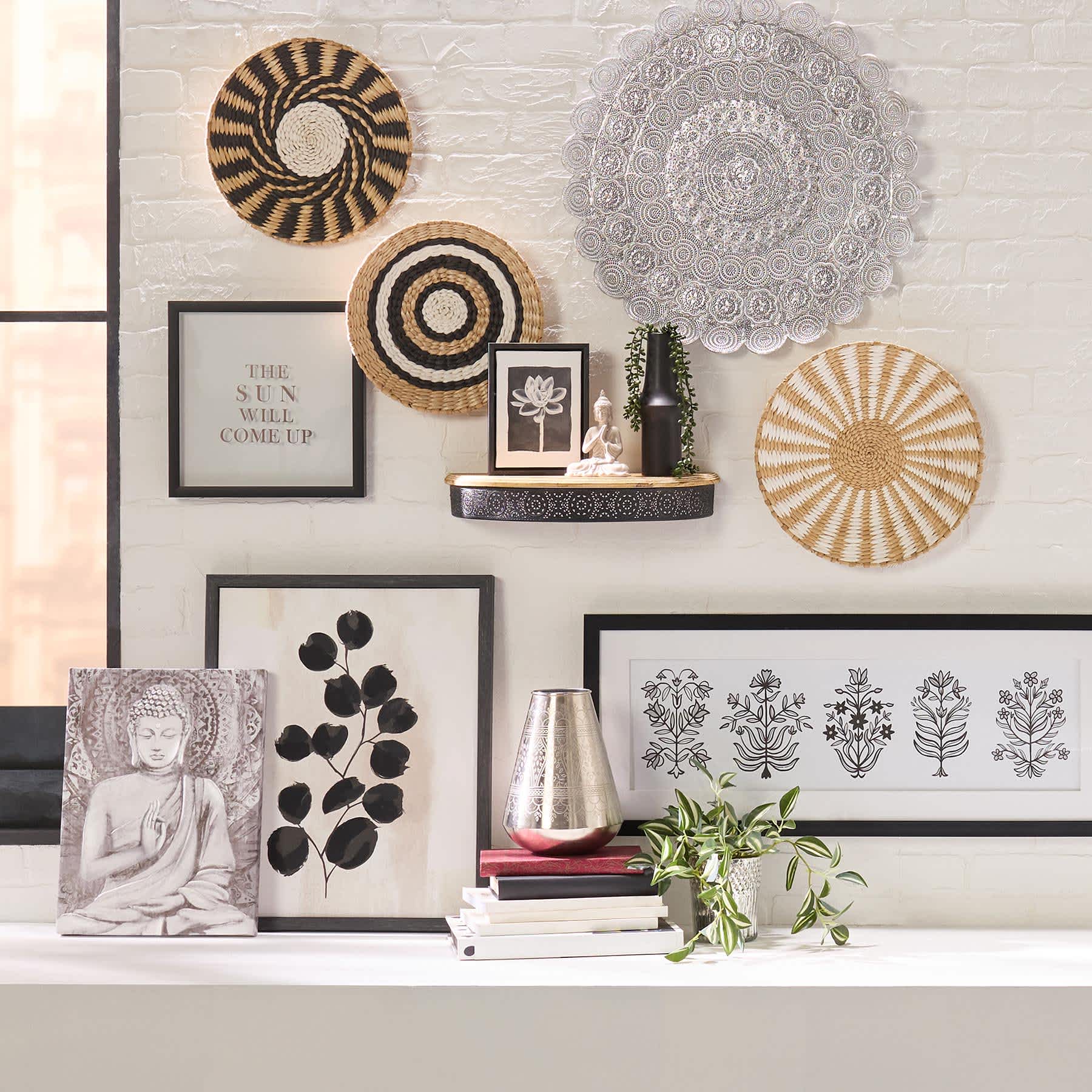 Found & Fable Flower Framed Canvas Wall Art, 5x7