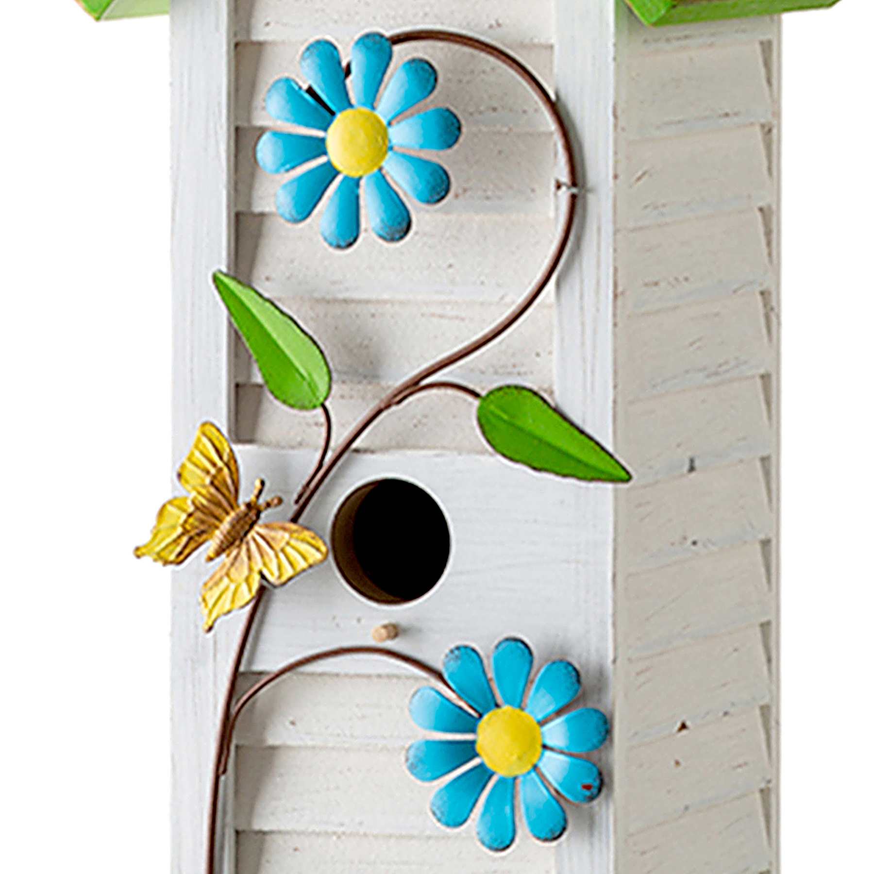 White Shutter Style Birdhouse, 14"