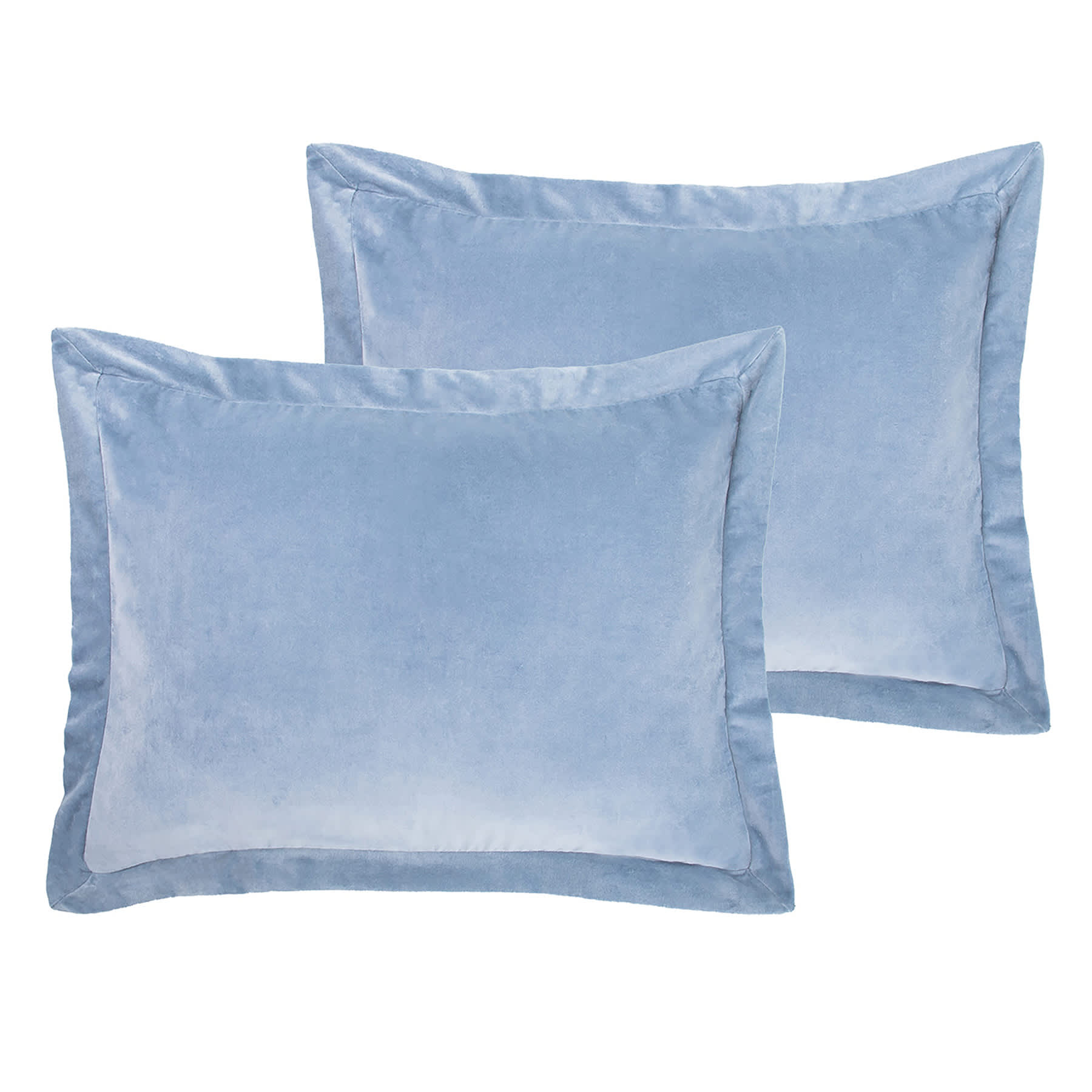 Providence 3-Piece Light Blue Cotton Velvet Comforter Set, Full/Queen