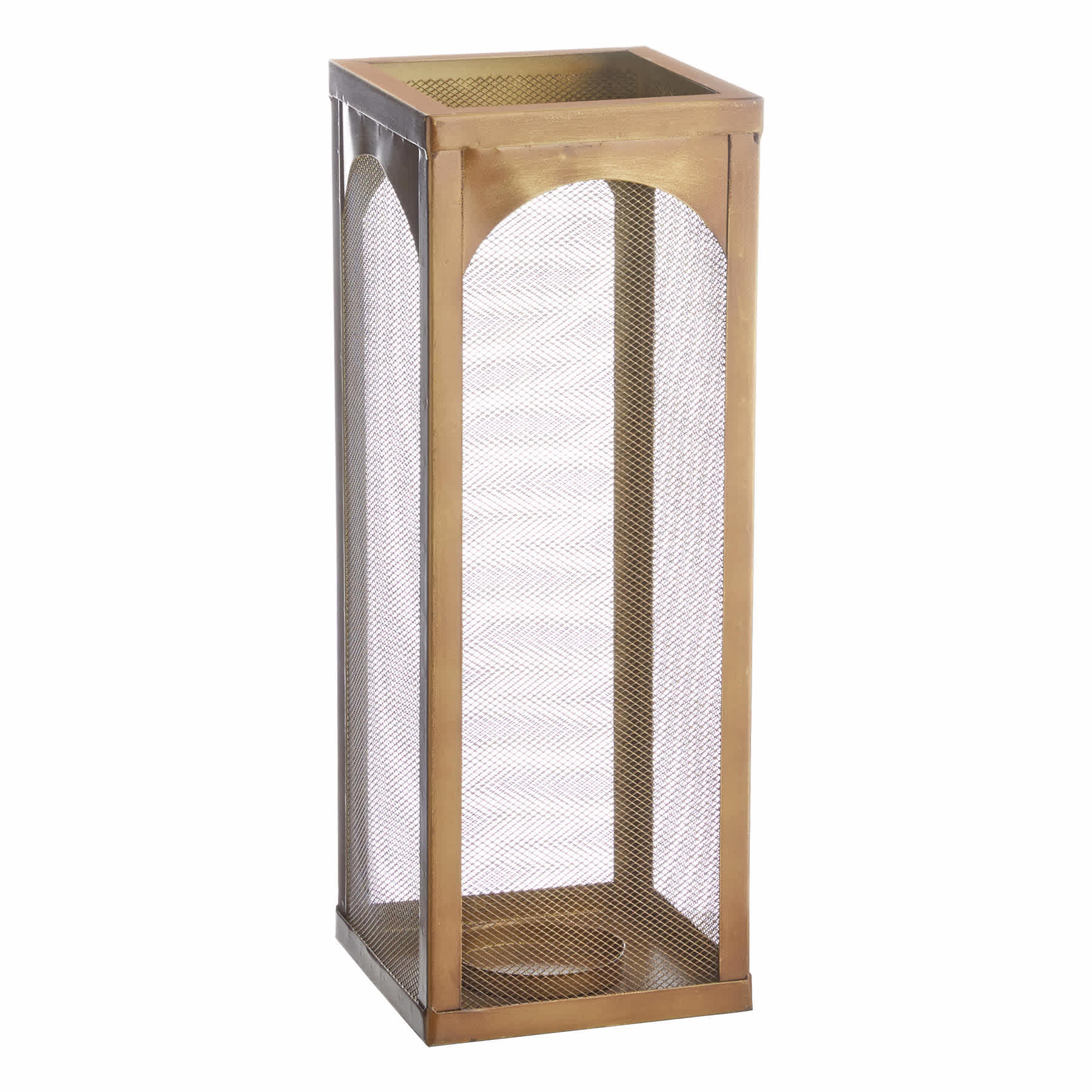 Honeybloom Metal Lantern with Brass Finish, 15"