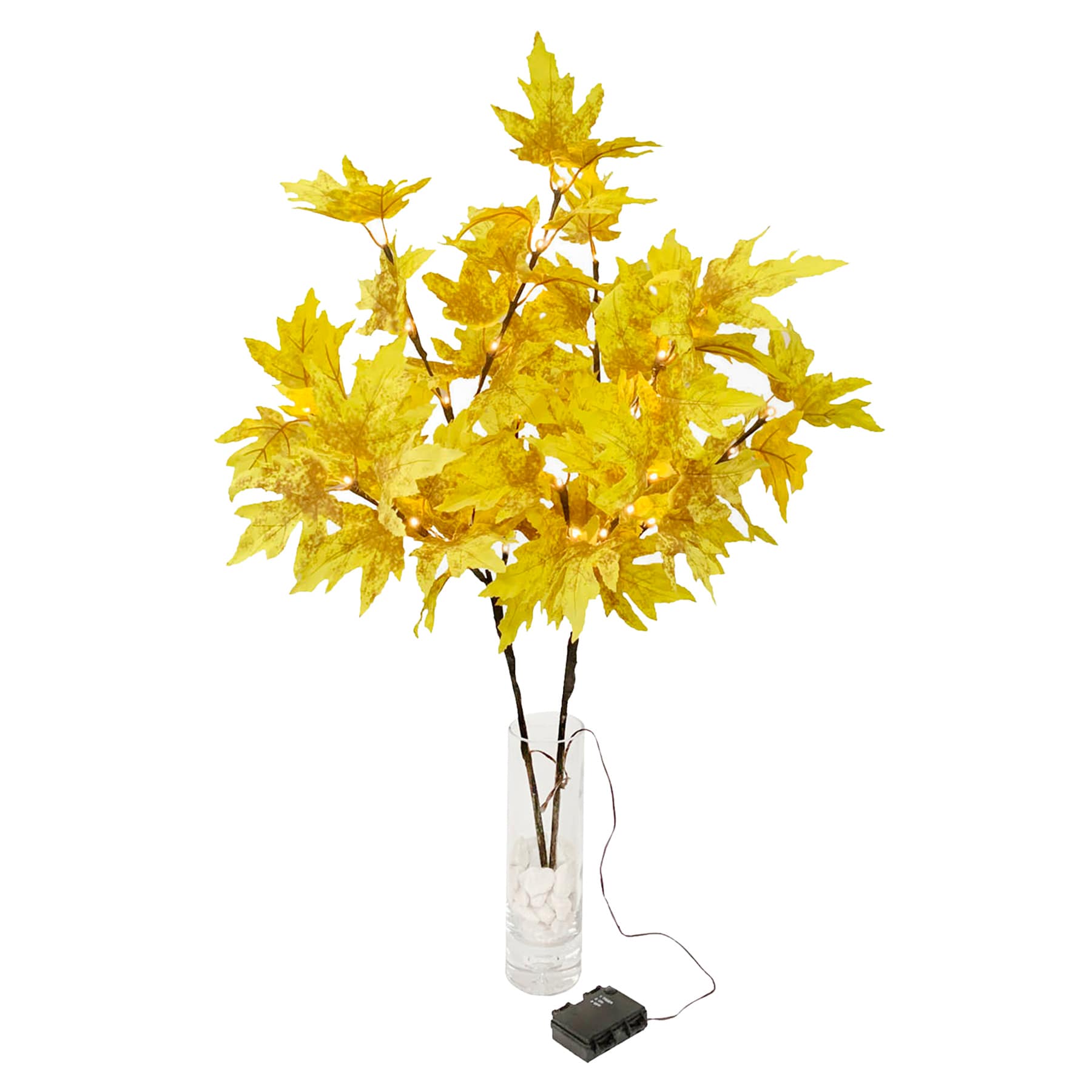 Pre-Lit Maple Leaf Branch with Timer, 32"