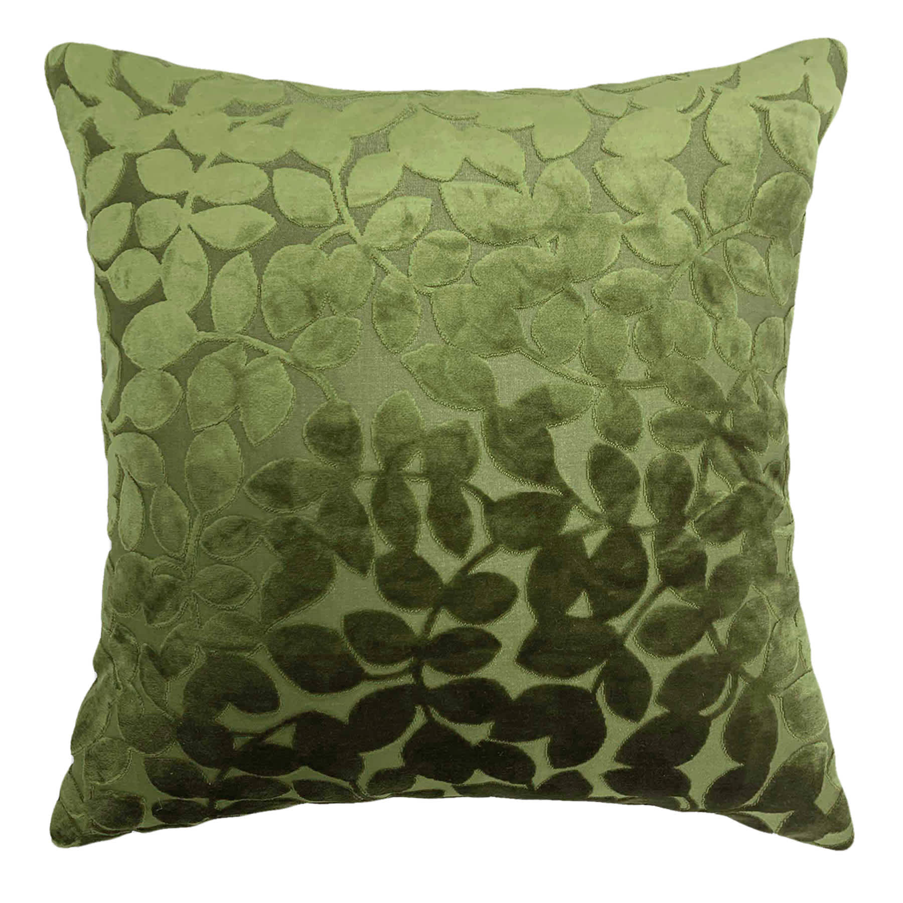 Sasha Green Leaves Chenille Throw Pillow, 18"