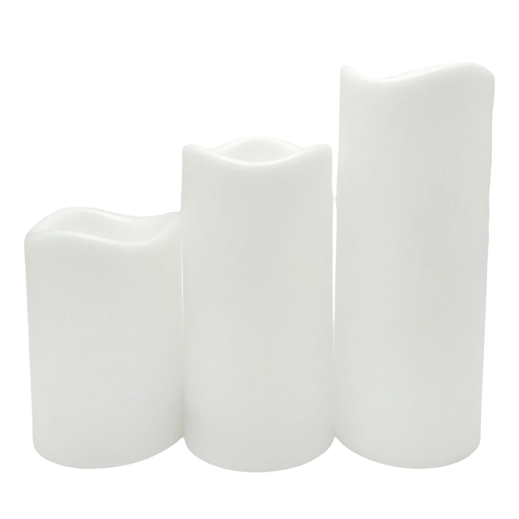 3Pk White Pillar 4x6-8-10 Candle