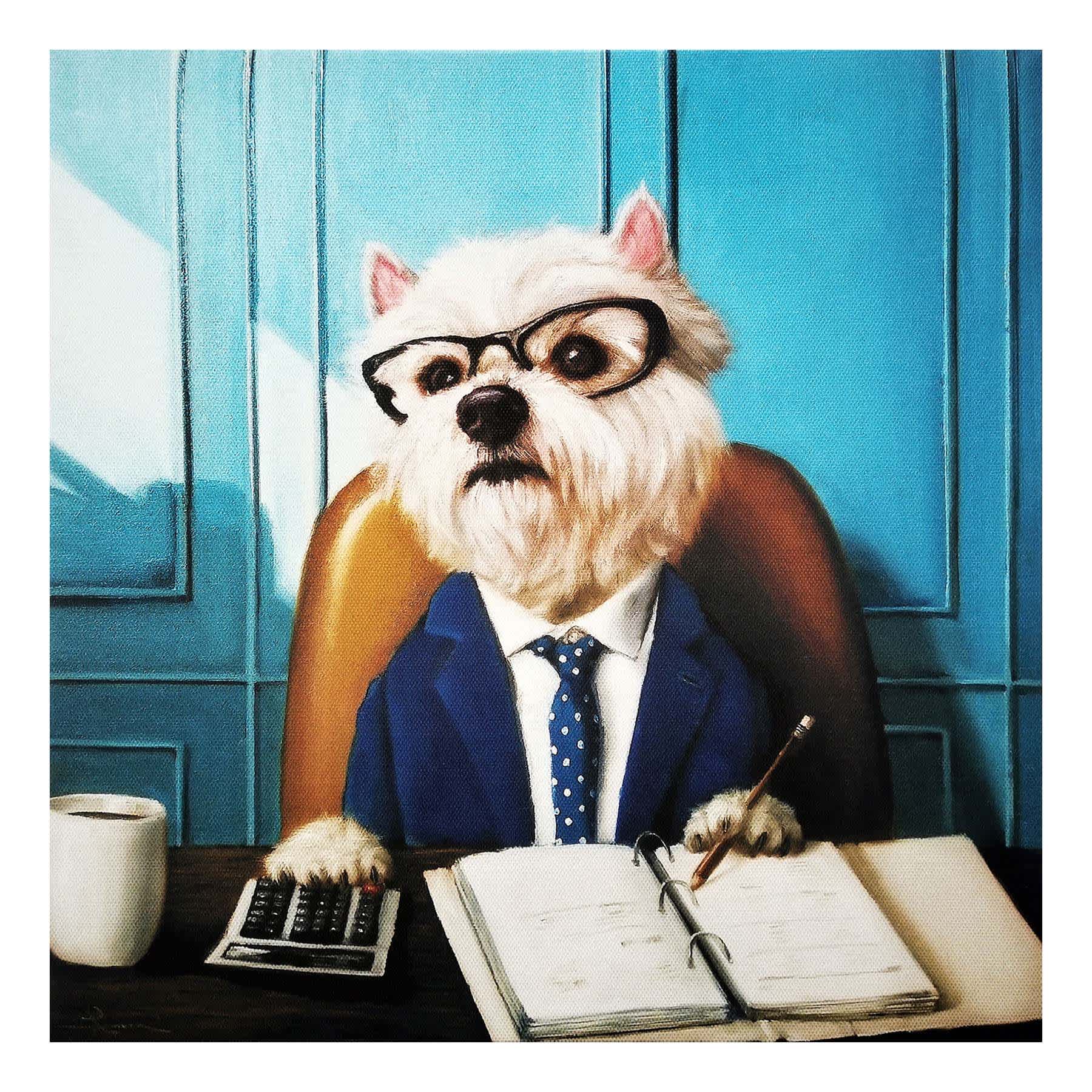 CFO Dog Canvas Wall Art, 12"