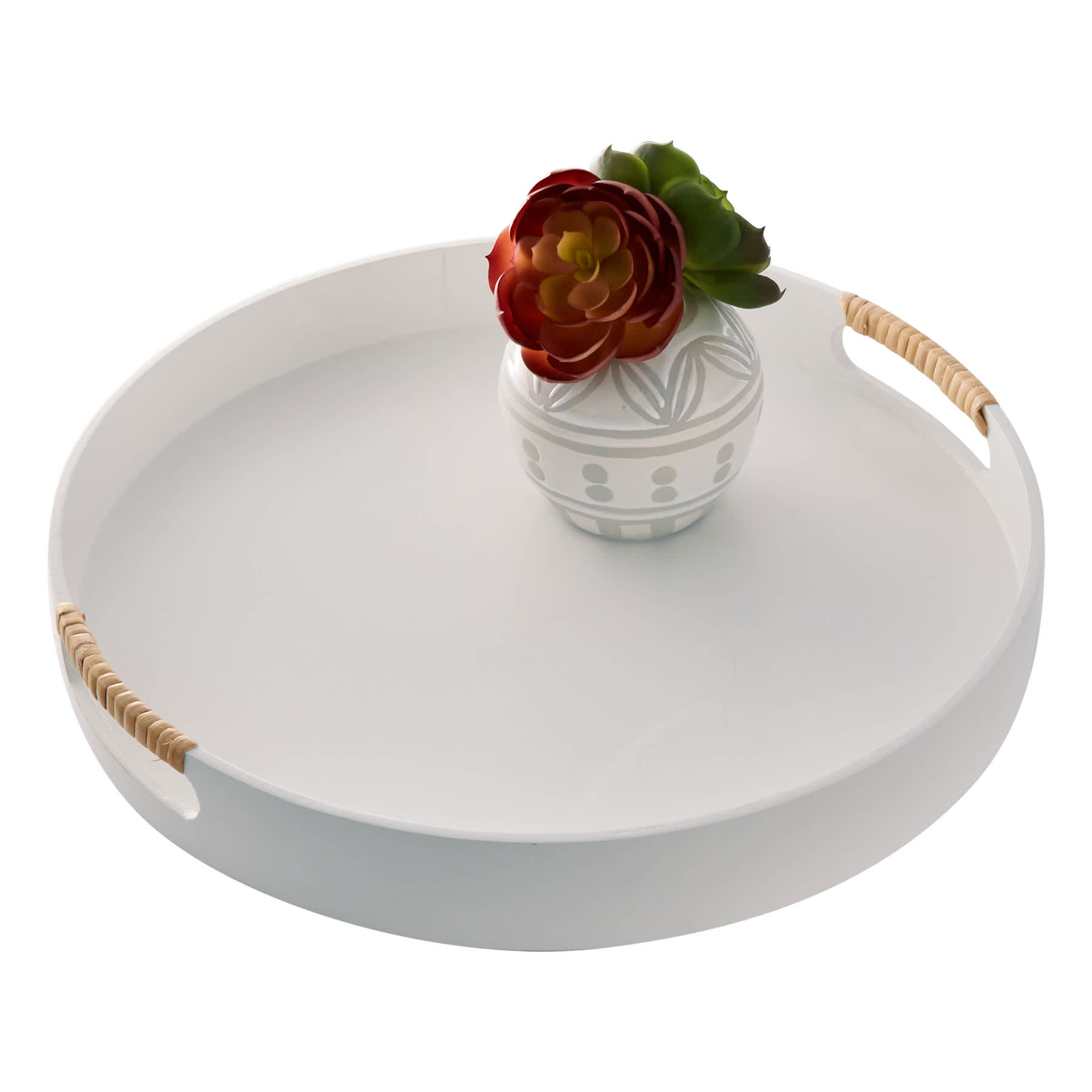Ty Pennington White Wood Decorative Tray, Large