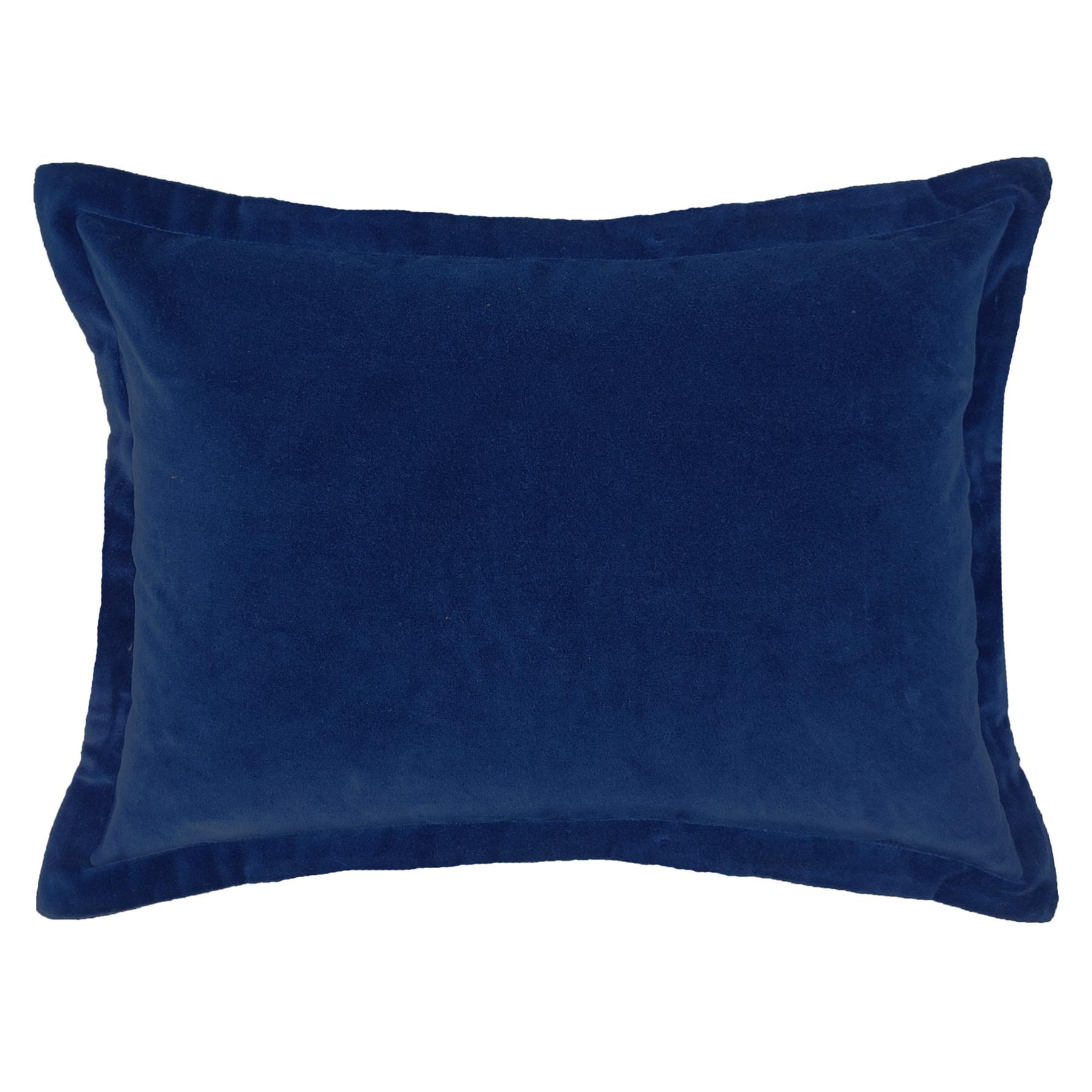 Providence Navy Blue Cotton Velvet Throw Pillow, 14x20