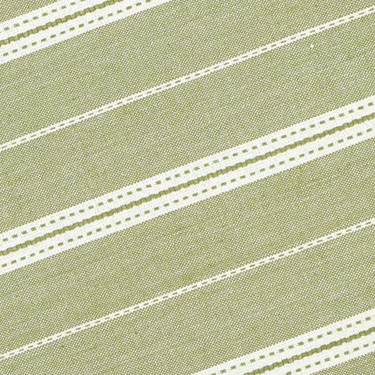 Set of 4 Green with Ivory Striped Placemats, 13x19
