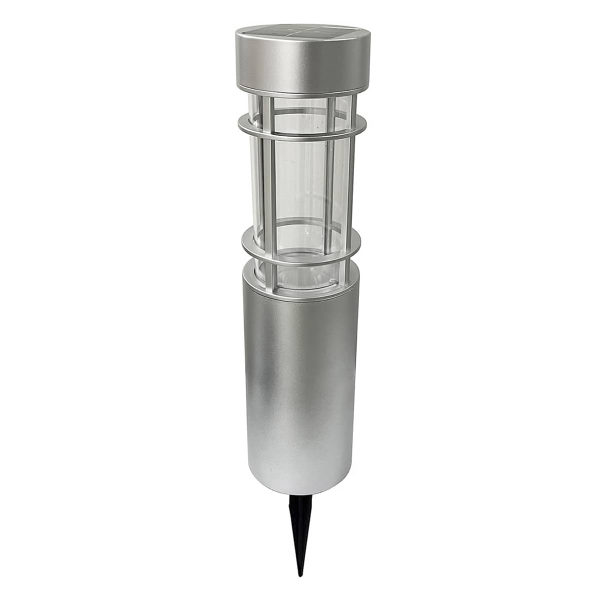 10-Lumen Solar Silver Bollard Pathway Light