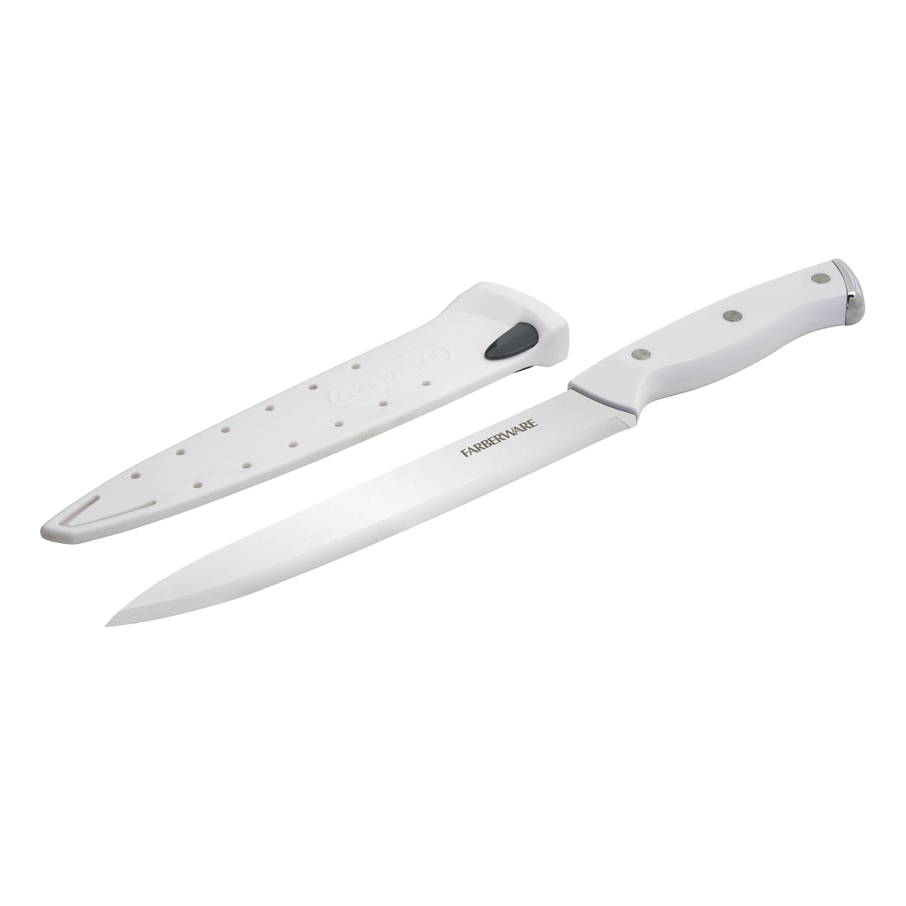 Farberware Edgekeeper White Triple Revited Slicer Knife, 8"