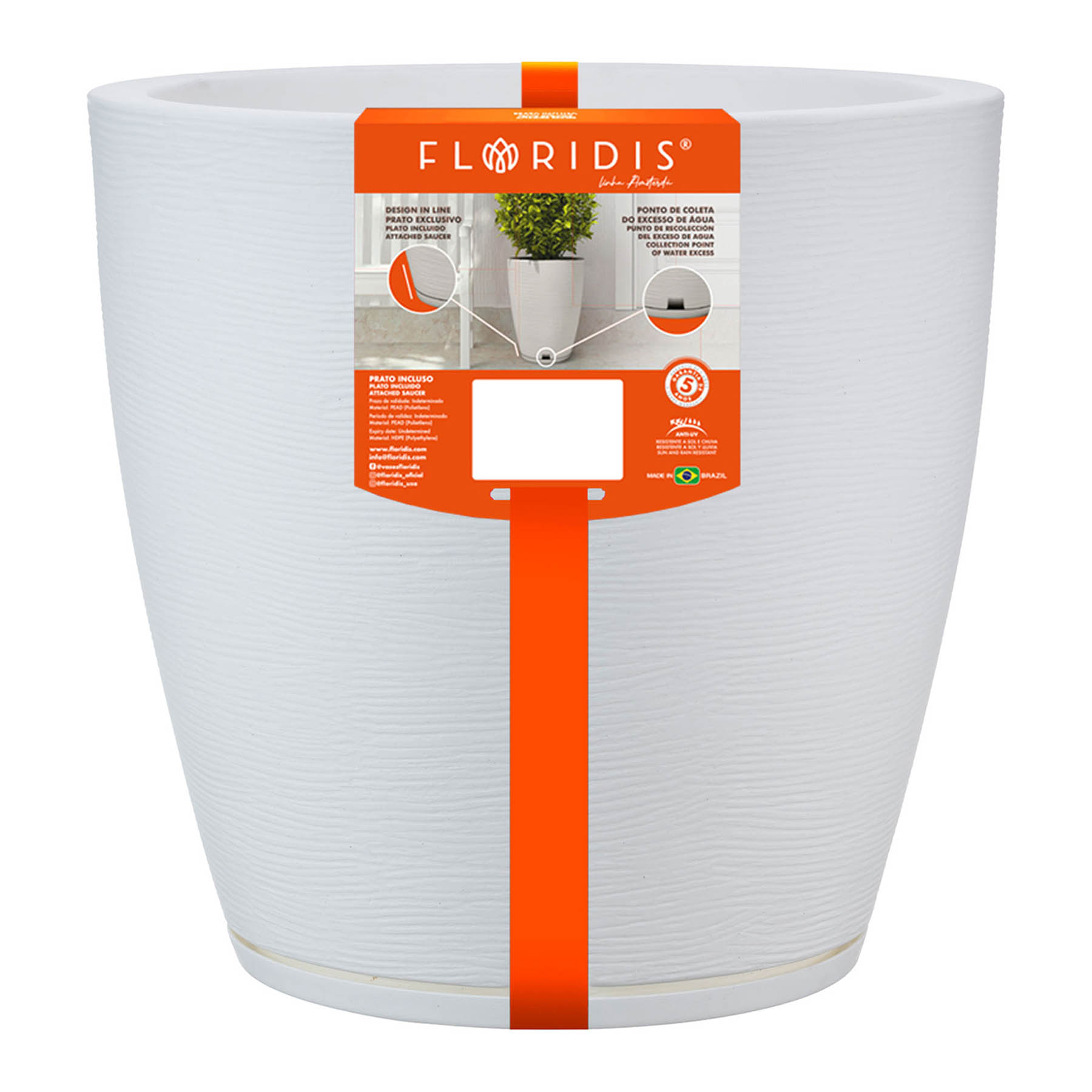 White Amsterdam Outdoor Planter, Large