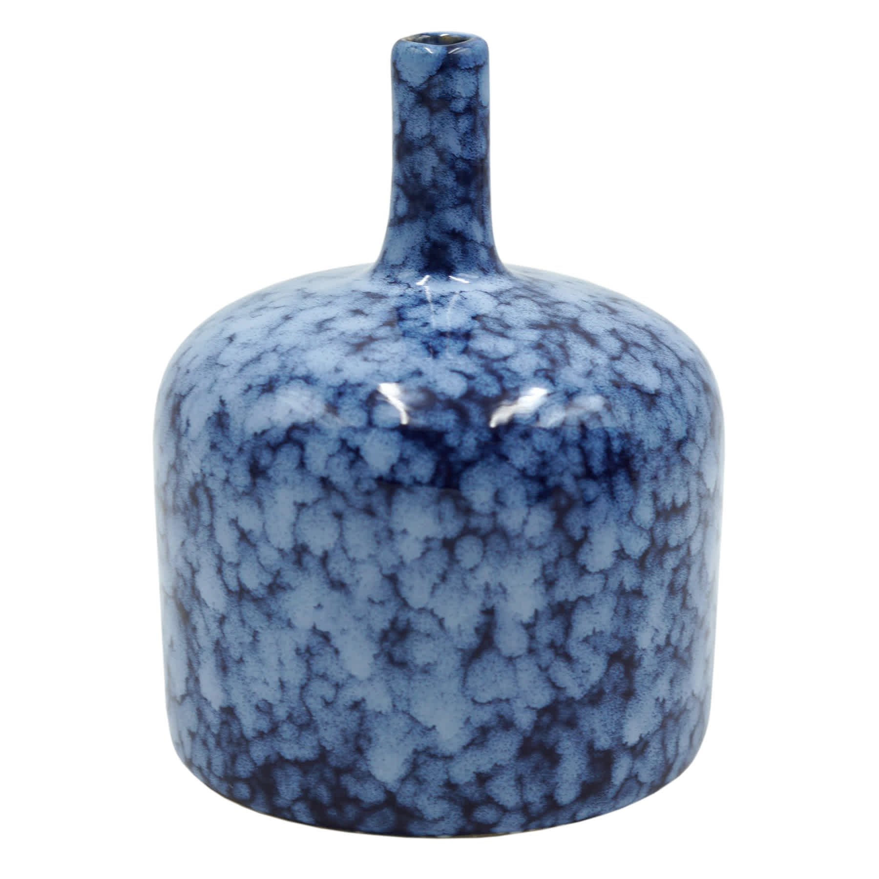 Tracey Boyd Blue Splatter Ceramic Vase, 6"