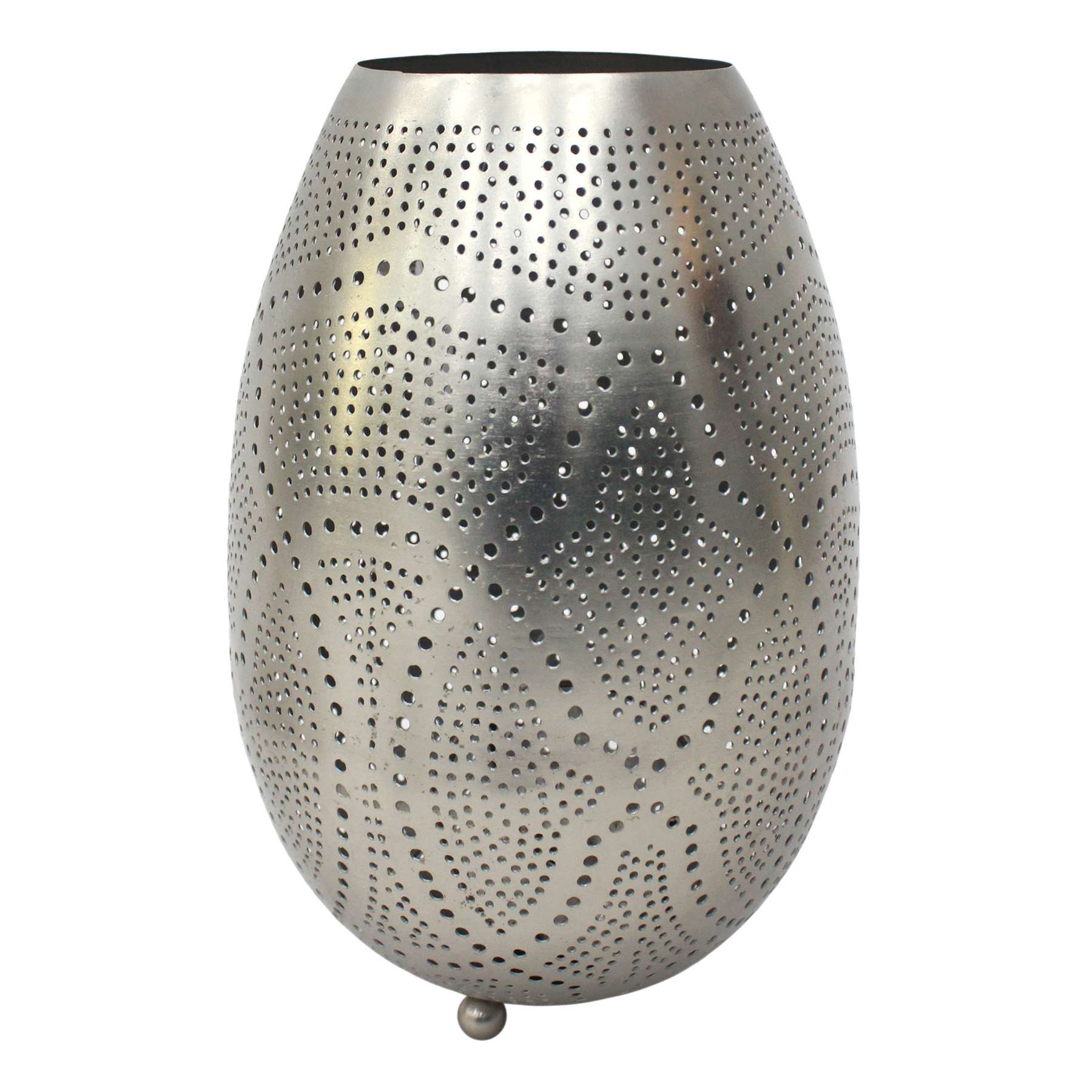 Found & Fable Silver Punched Metal Uplight, 12"