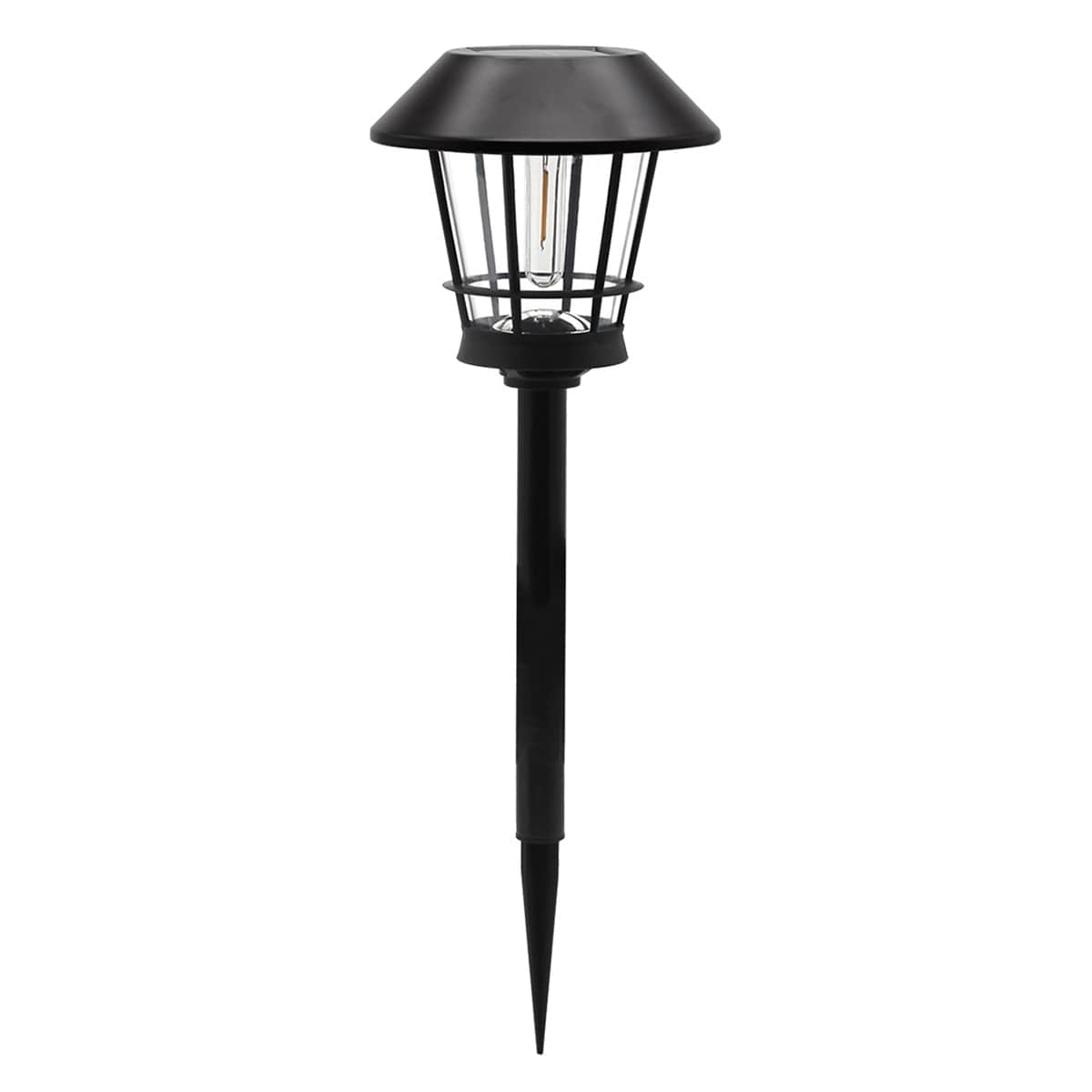 8-Lumen Solar Black Filament Bulb Pathway Light