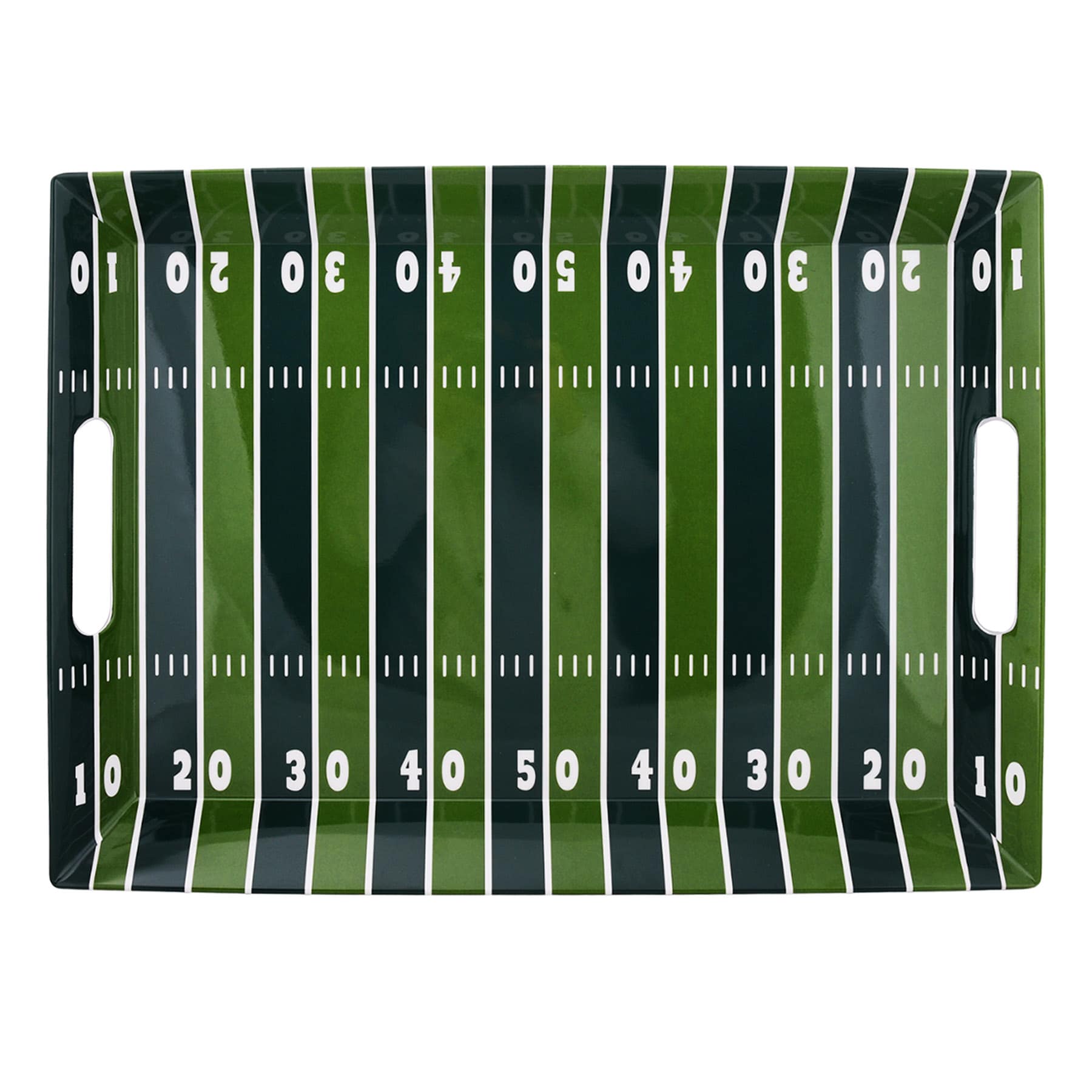 Green Football Field Serving Tray, 19x14