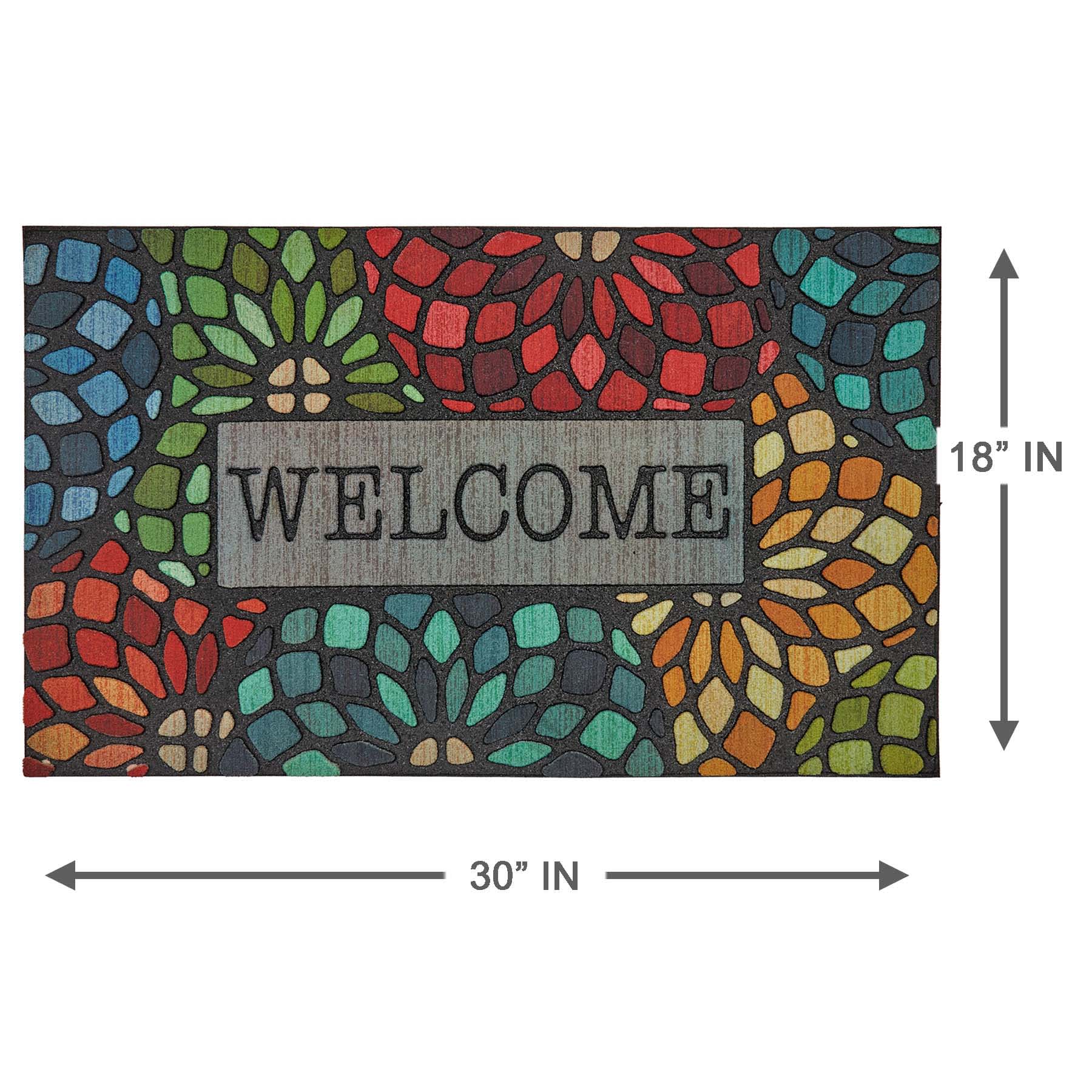 Stained Glass Welcome Doormat, 18x30