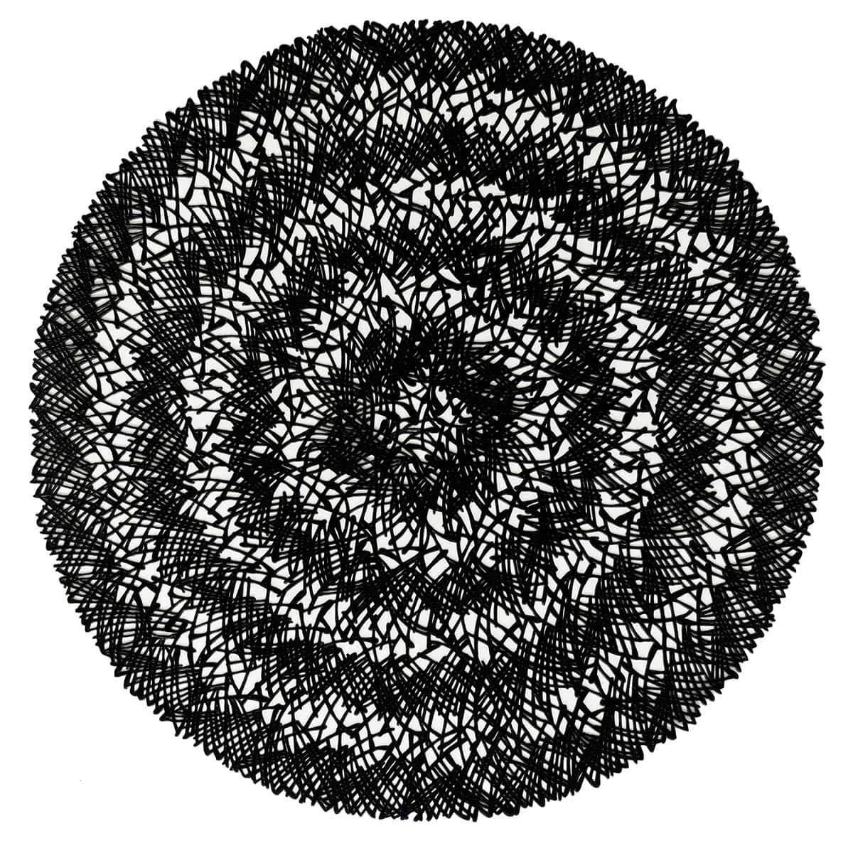 Stratton Matte Black Pressed Vinyl Placemat, 16"