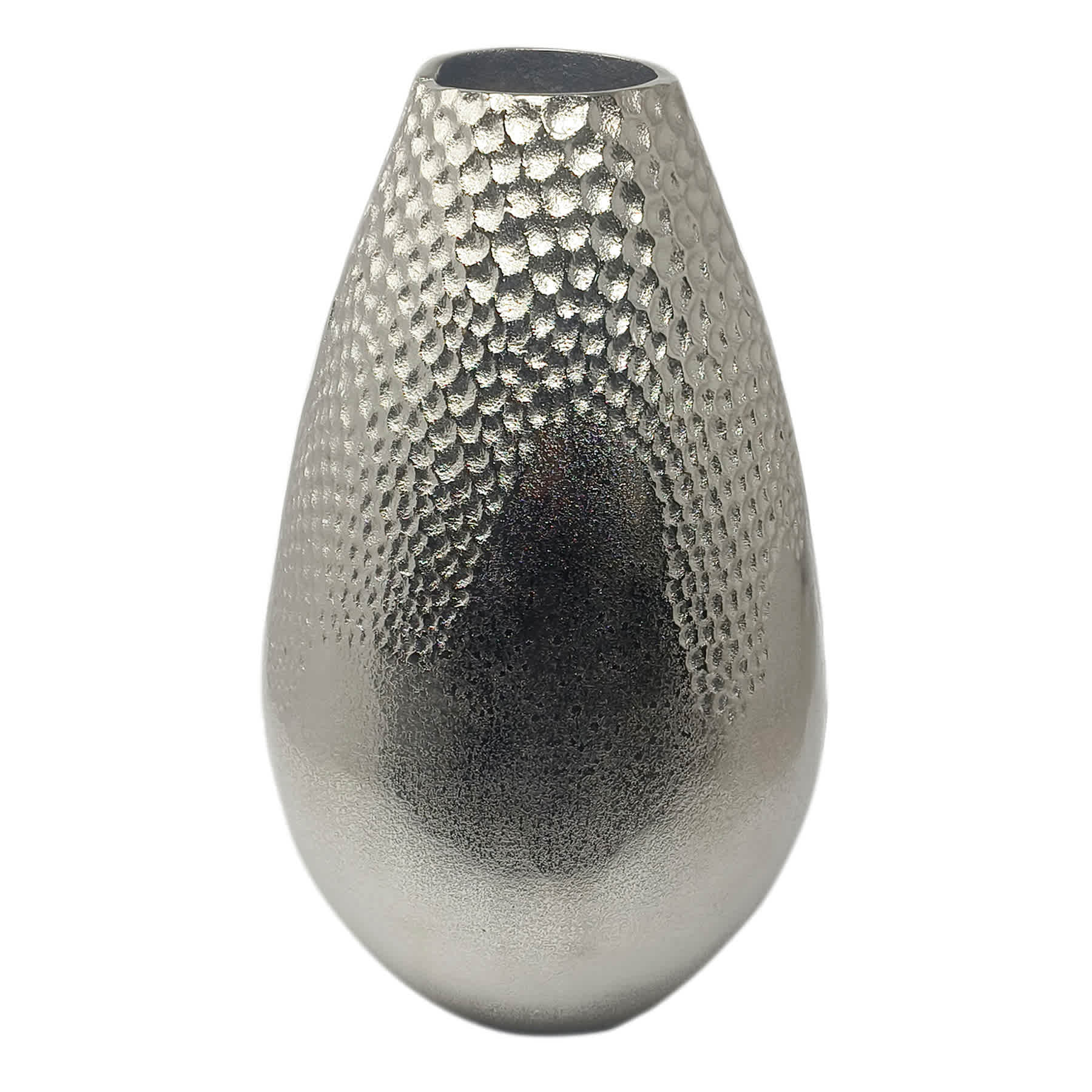 Ty Pennington Silver Dimpled Egg Vase, 14.5"