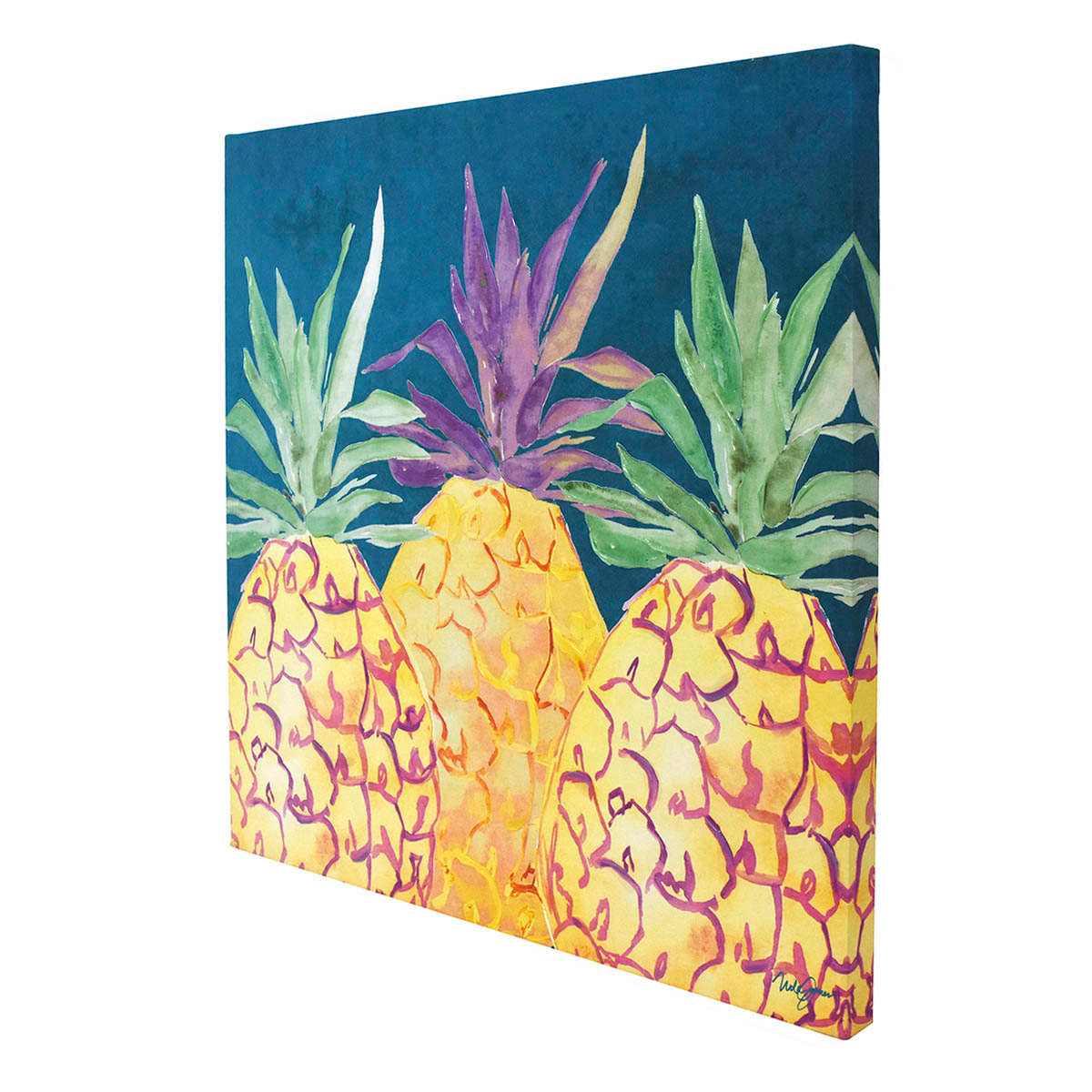 Colorful Pineapple Canvas Wall Art, 24"