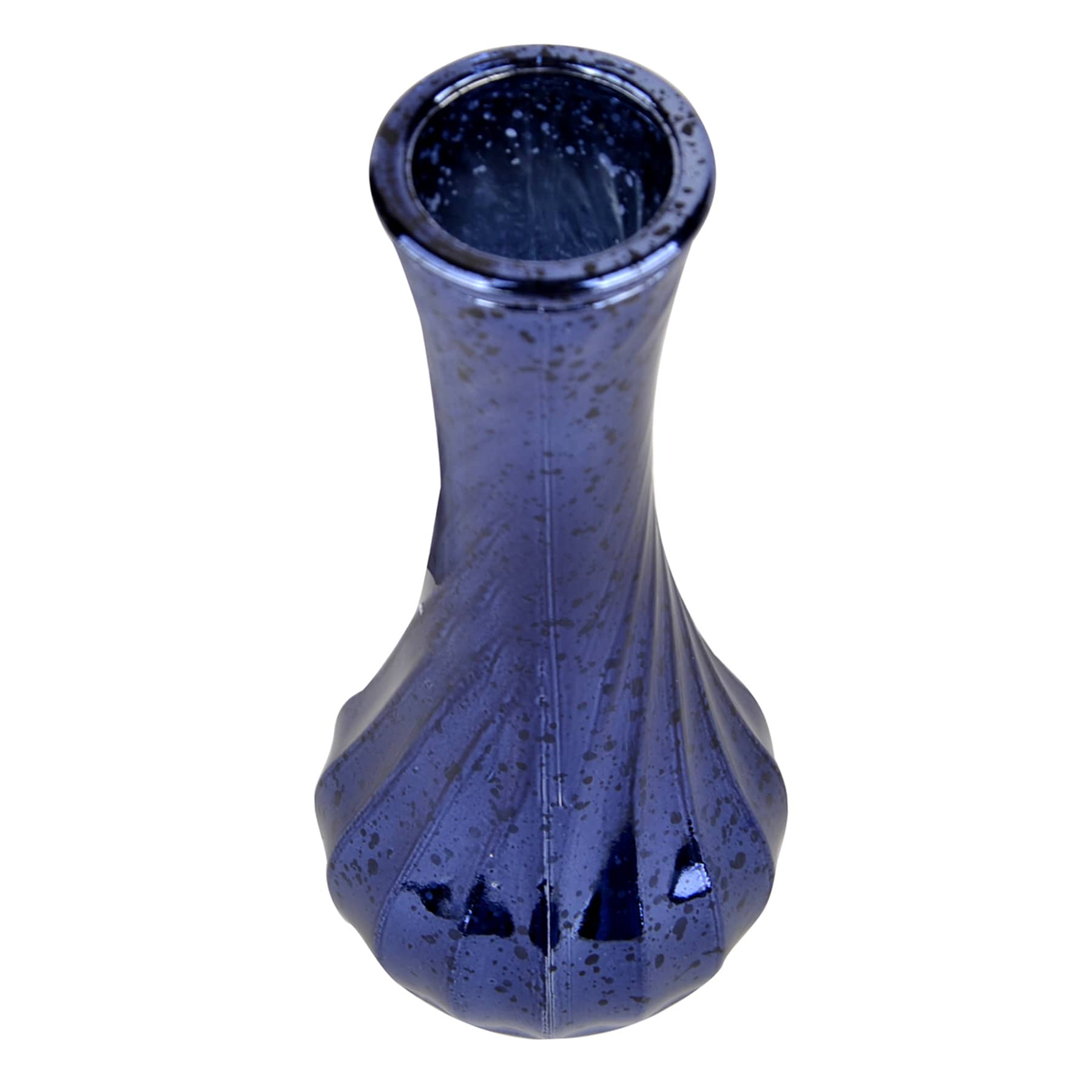 Blue Mercury Glass Bud Vase, 6"