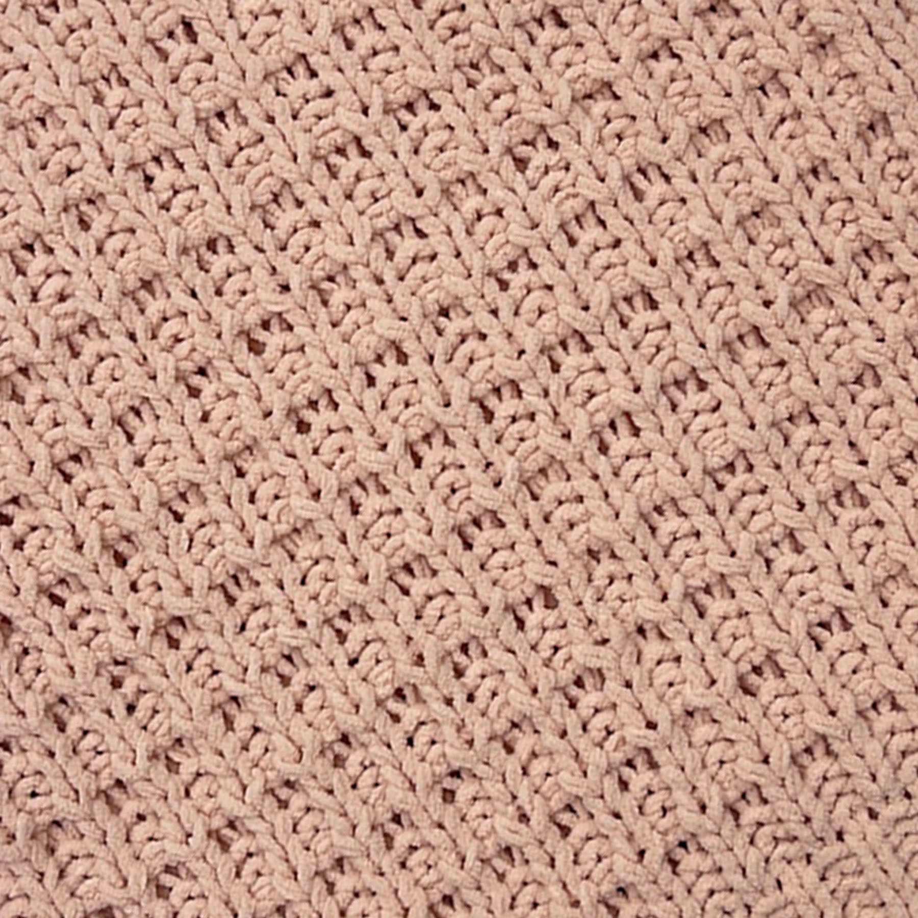 Pink Chenille Knit Throw Blanket, 50x60