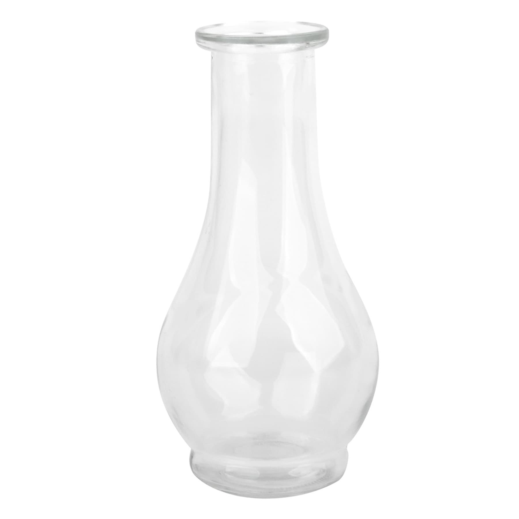 Clear Glass Bud Vase, 6.5"