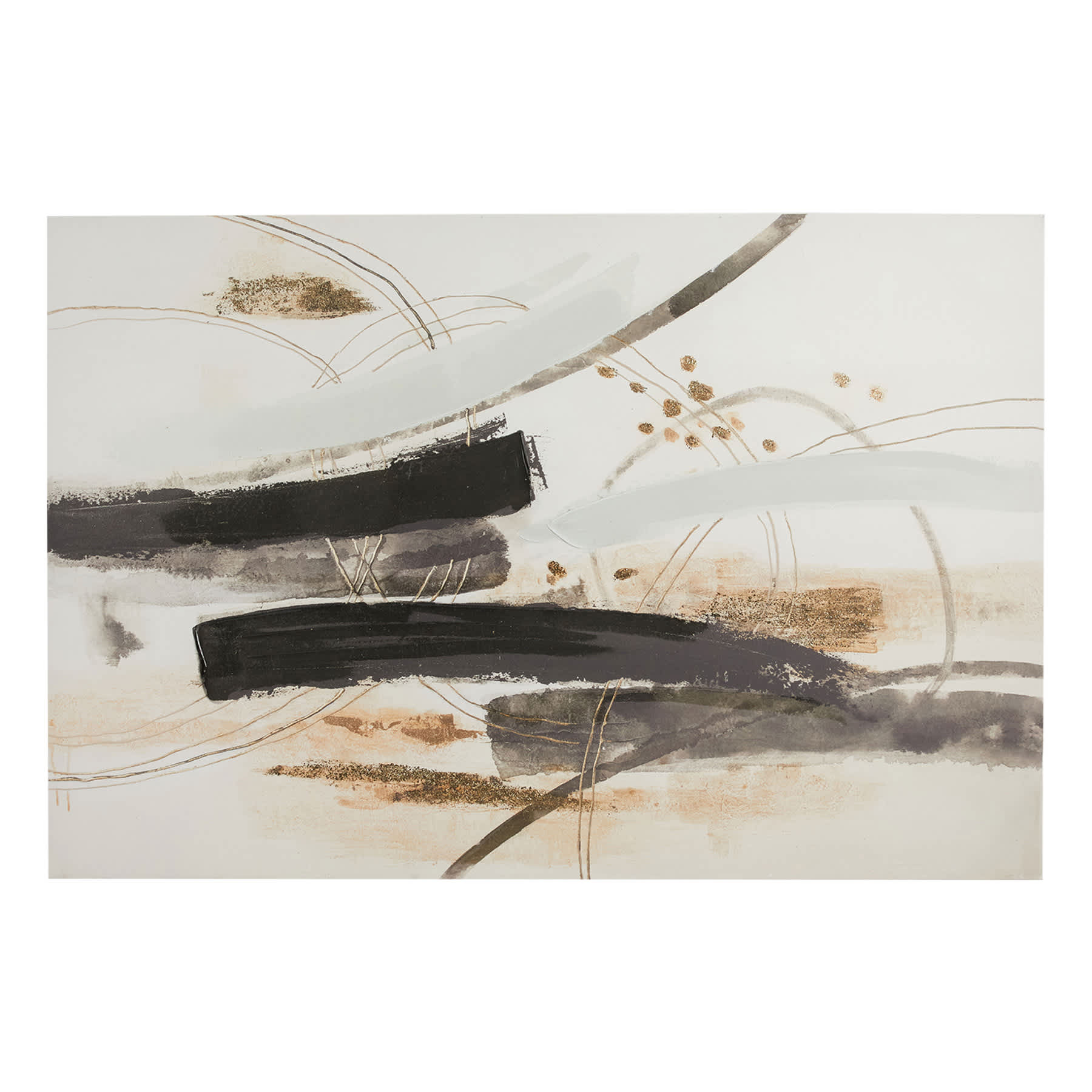 Black Abstract Canvas Wall Art, 60x40