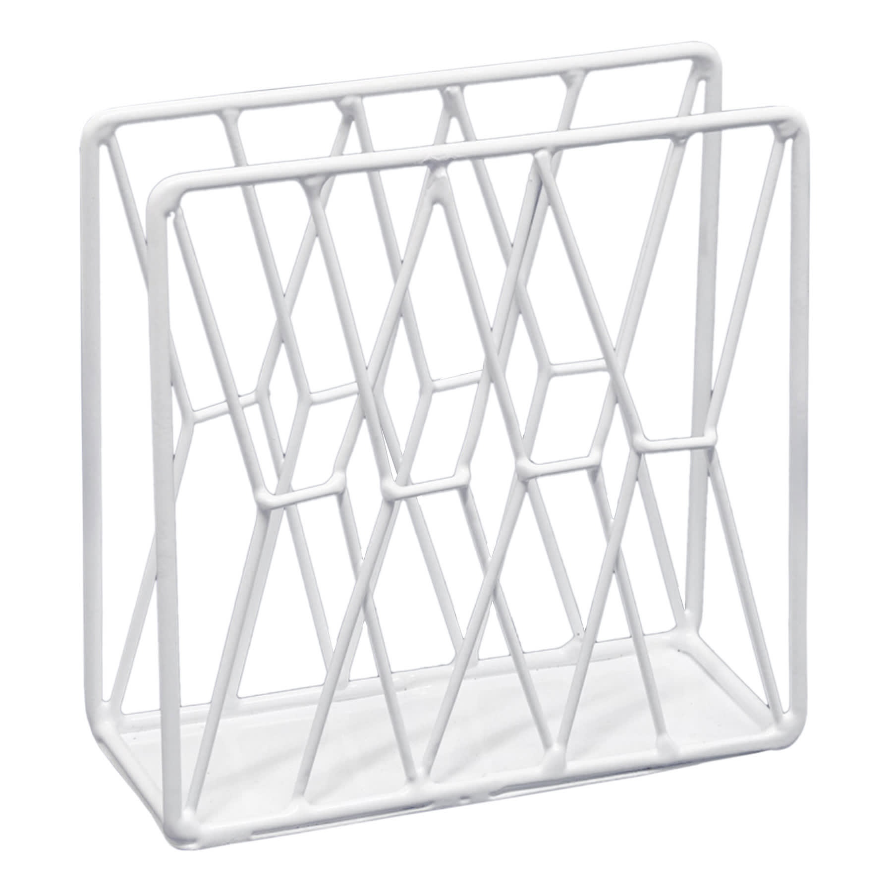 White Iron Wire Napkin Holder