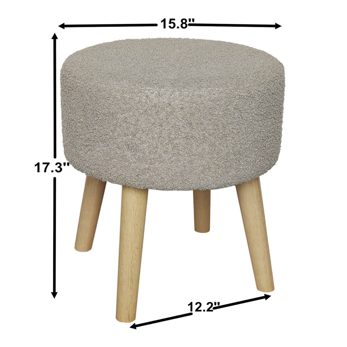 Emmy Stool with Wooden Legs, Sand