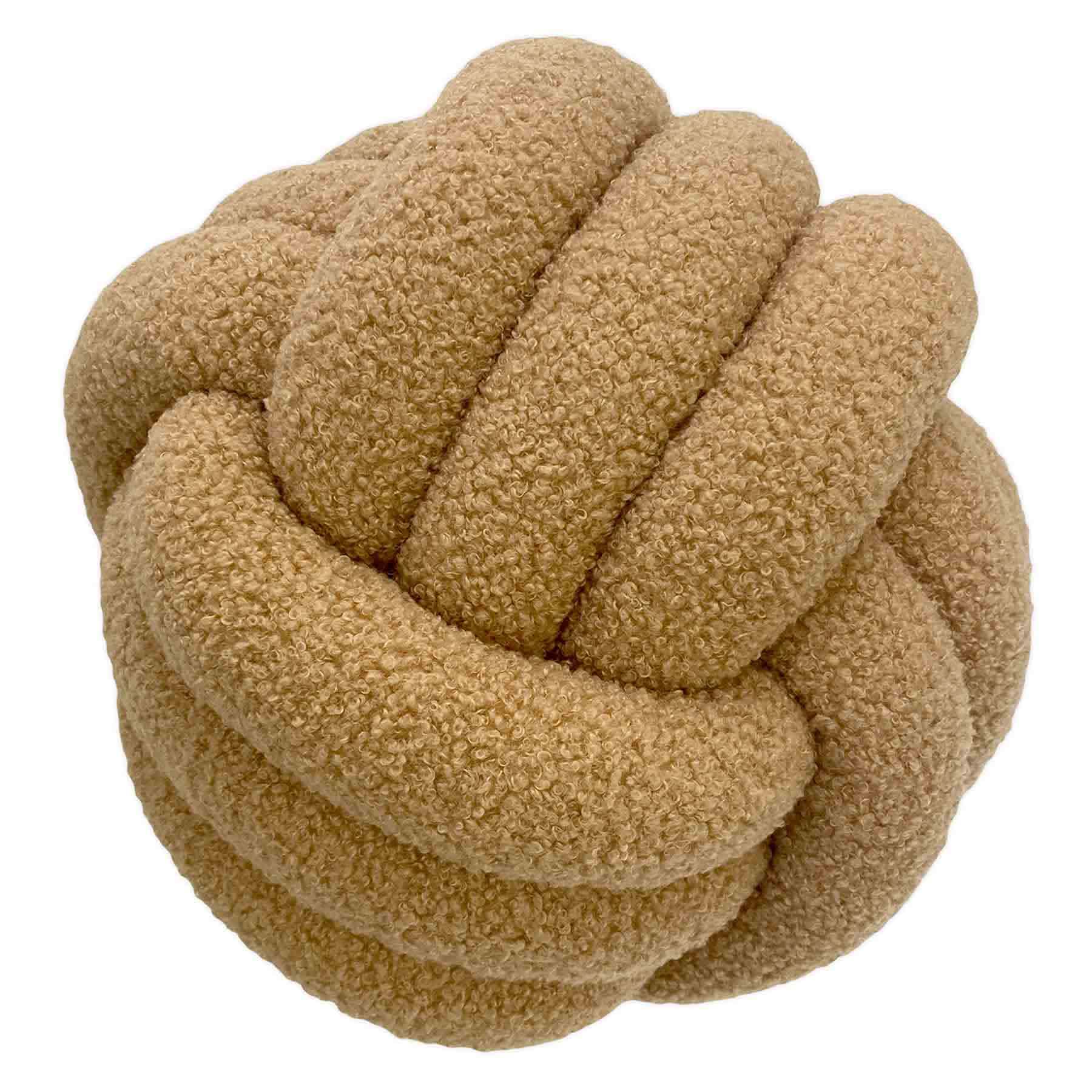 Crosby St. Brown Plush Knot Throw Pillow, 12"