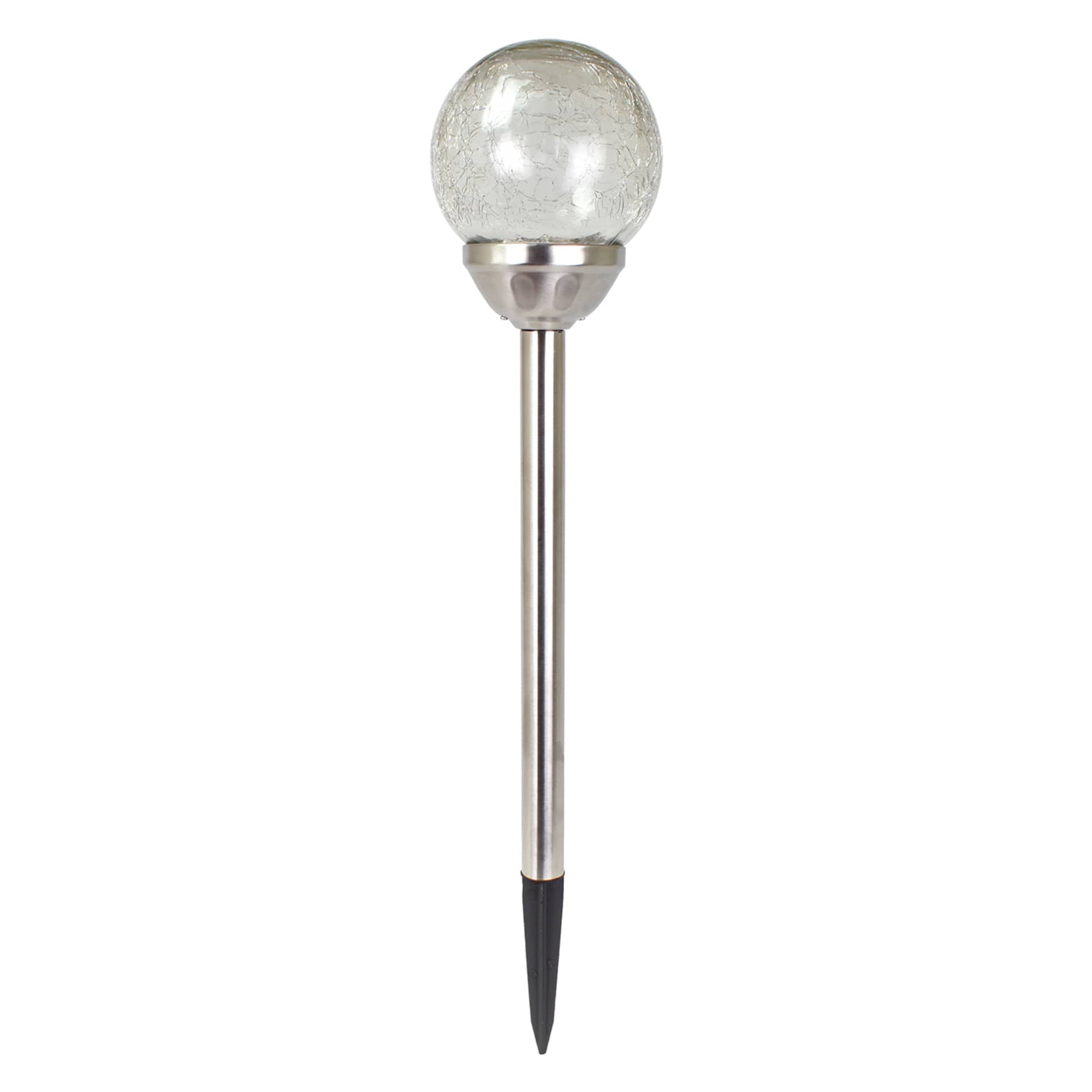 Solar Clear Crackle Large Globe Pathway Light