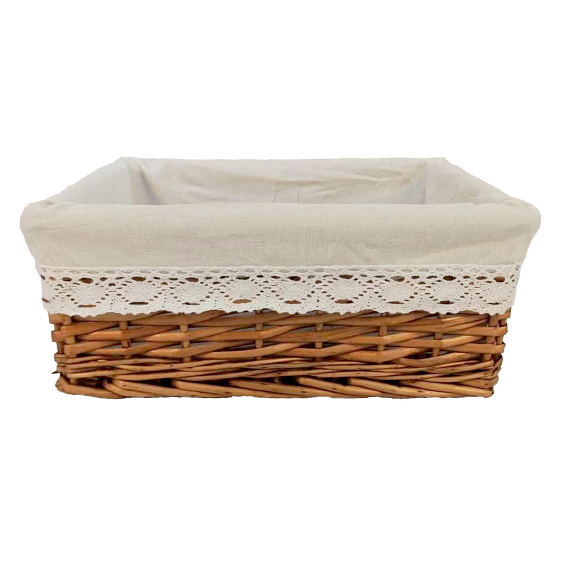 Doily Wicker Storage Basket, Medium