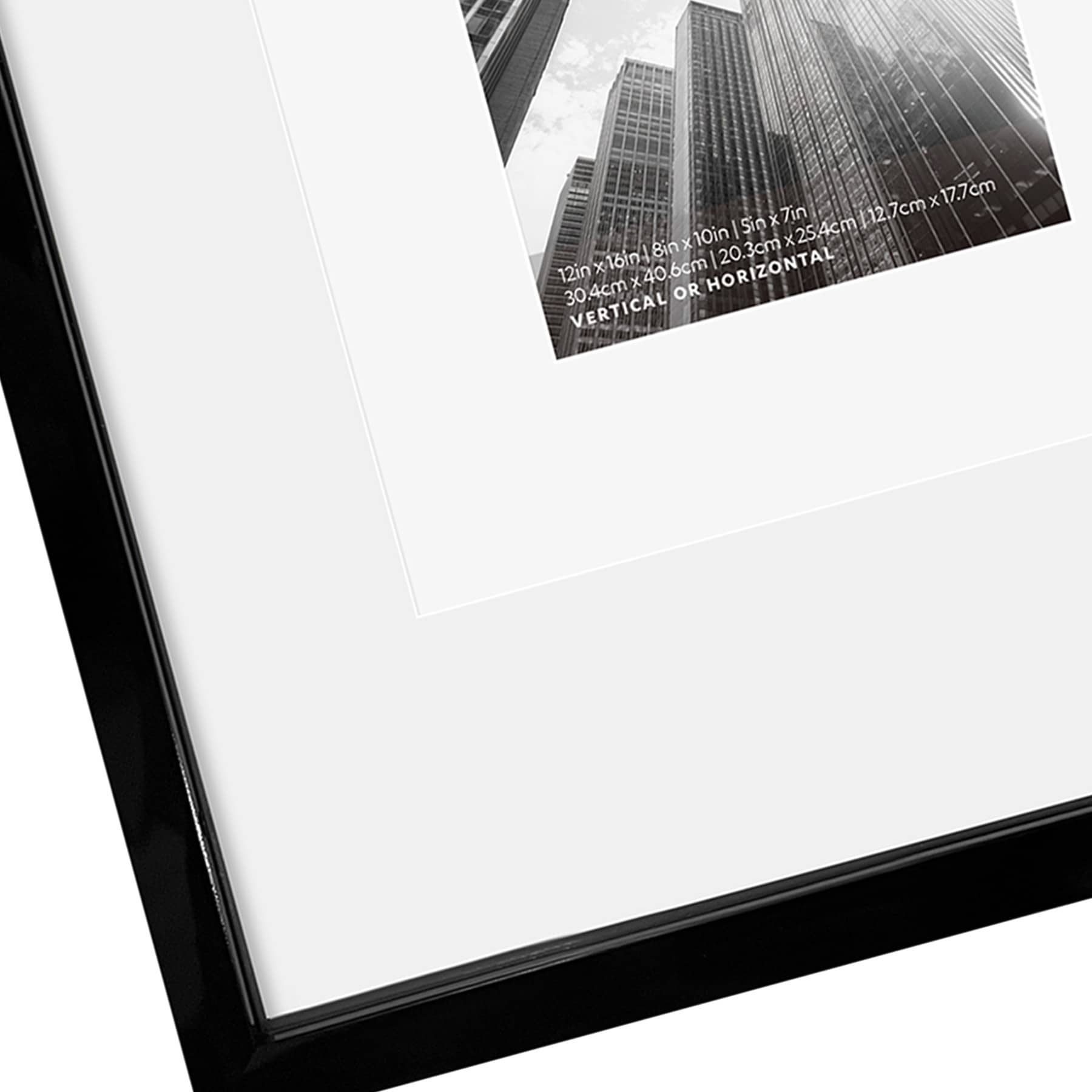 12x16 Black Matted to 8x10 & 5x7 Wall Frame