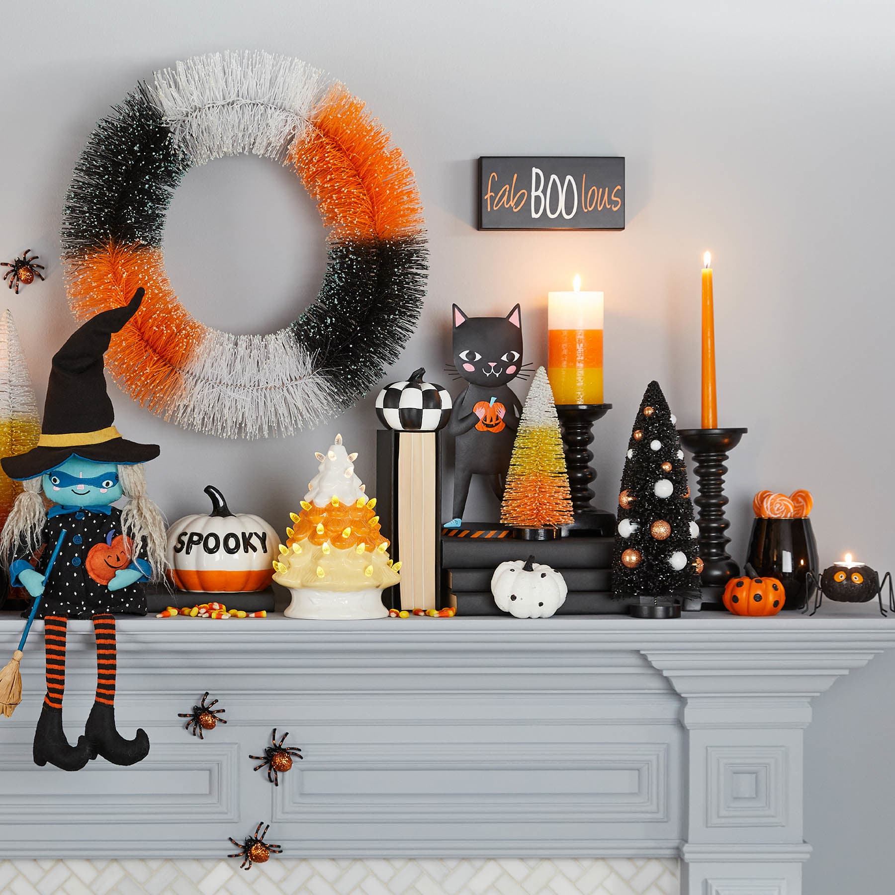 Black Spindle Pillar Candle Holder, 4x7