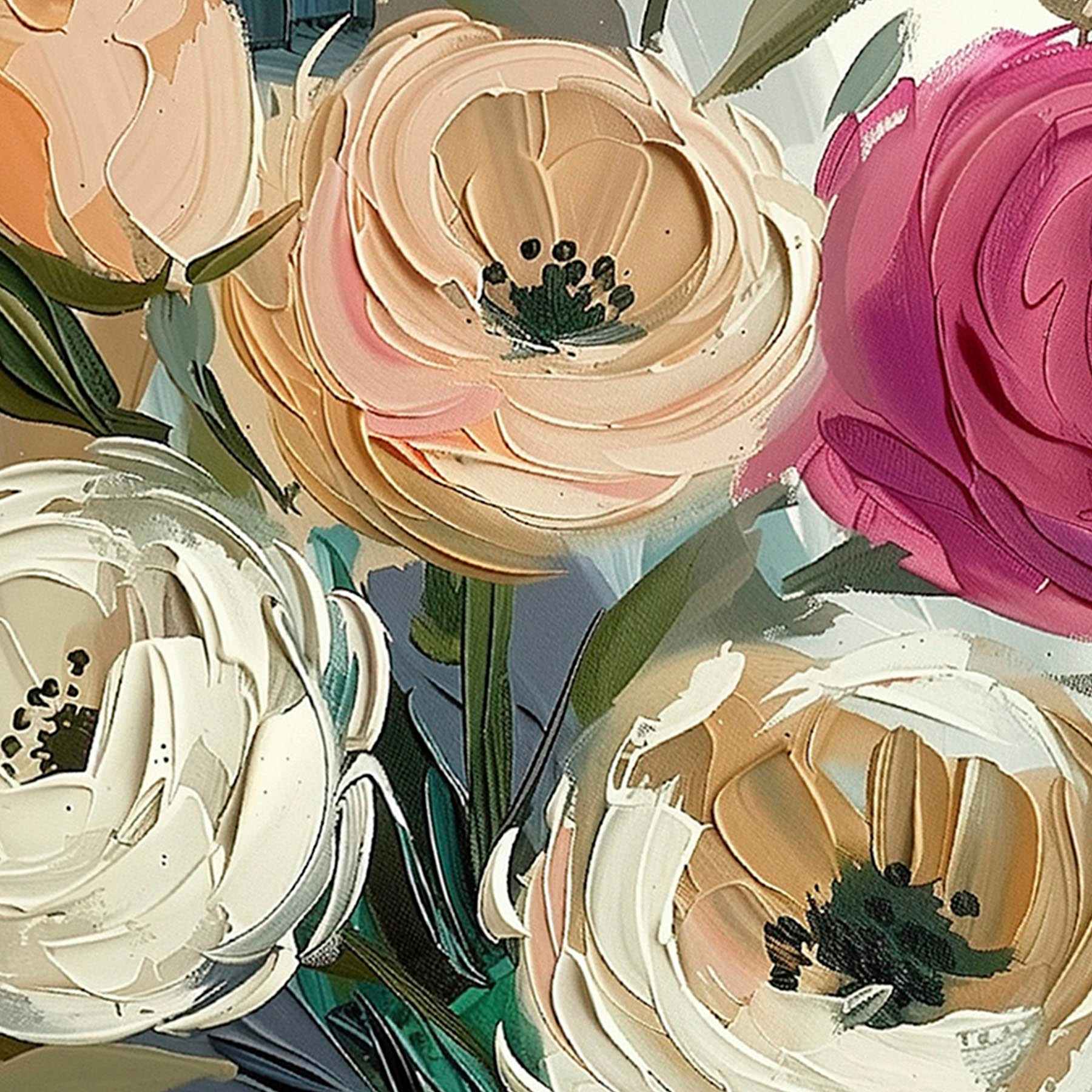 Colorful Floral Canvas Wall Art, 23x29
