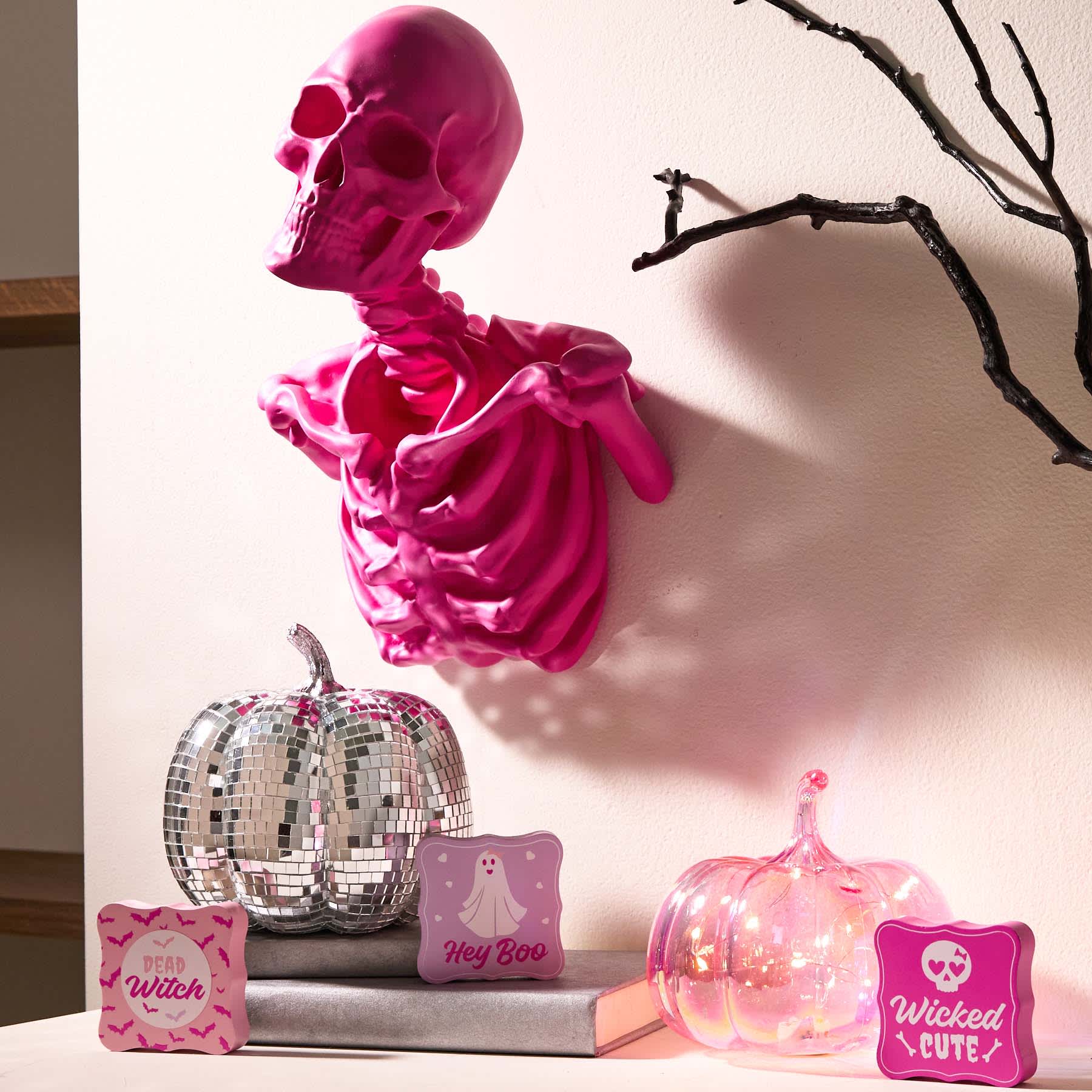 Hey Boo! Silver Disco Pumpkin