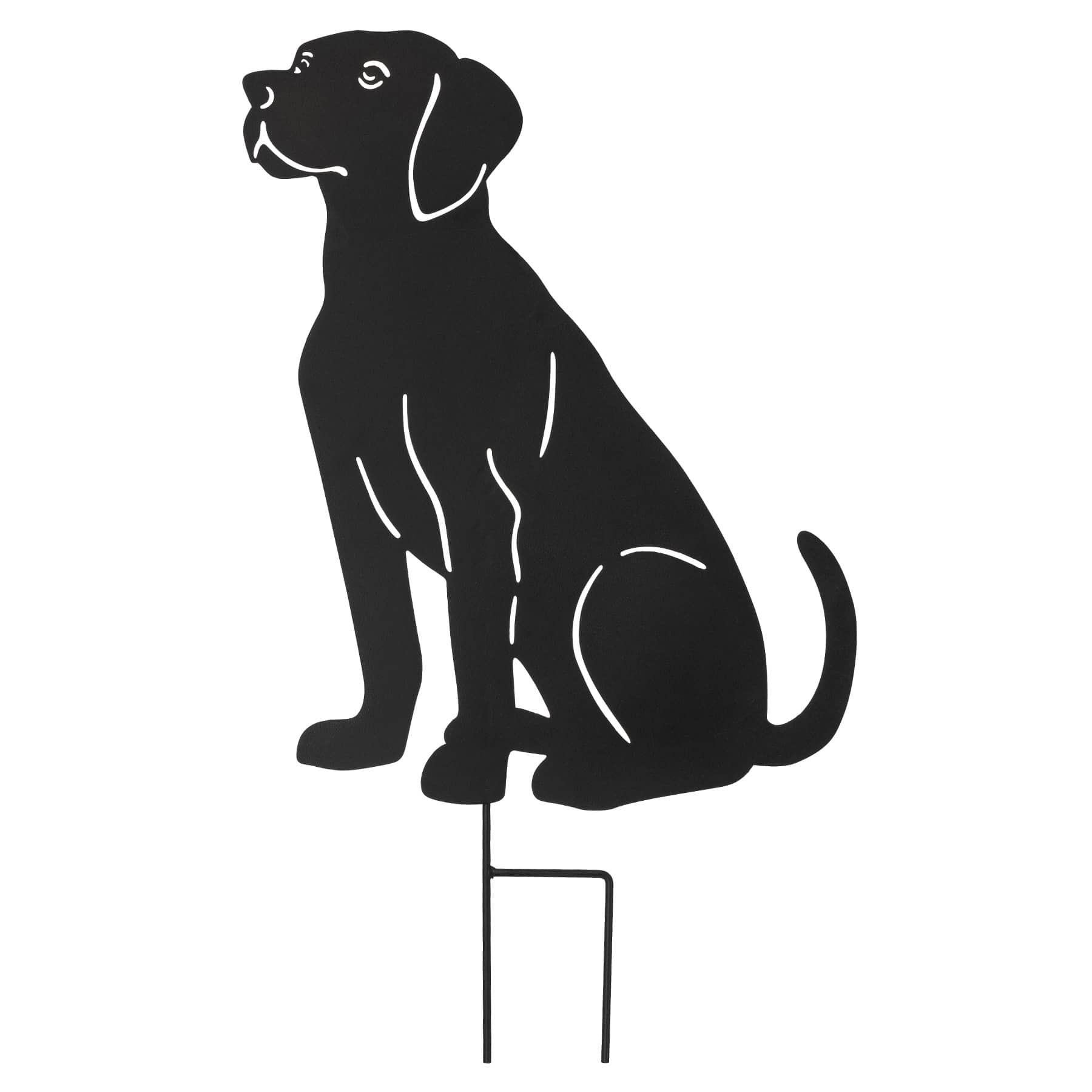 24In Sitting Labrador Silhouette Stake