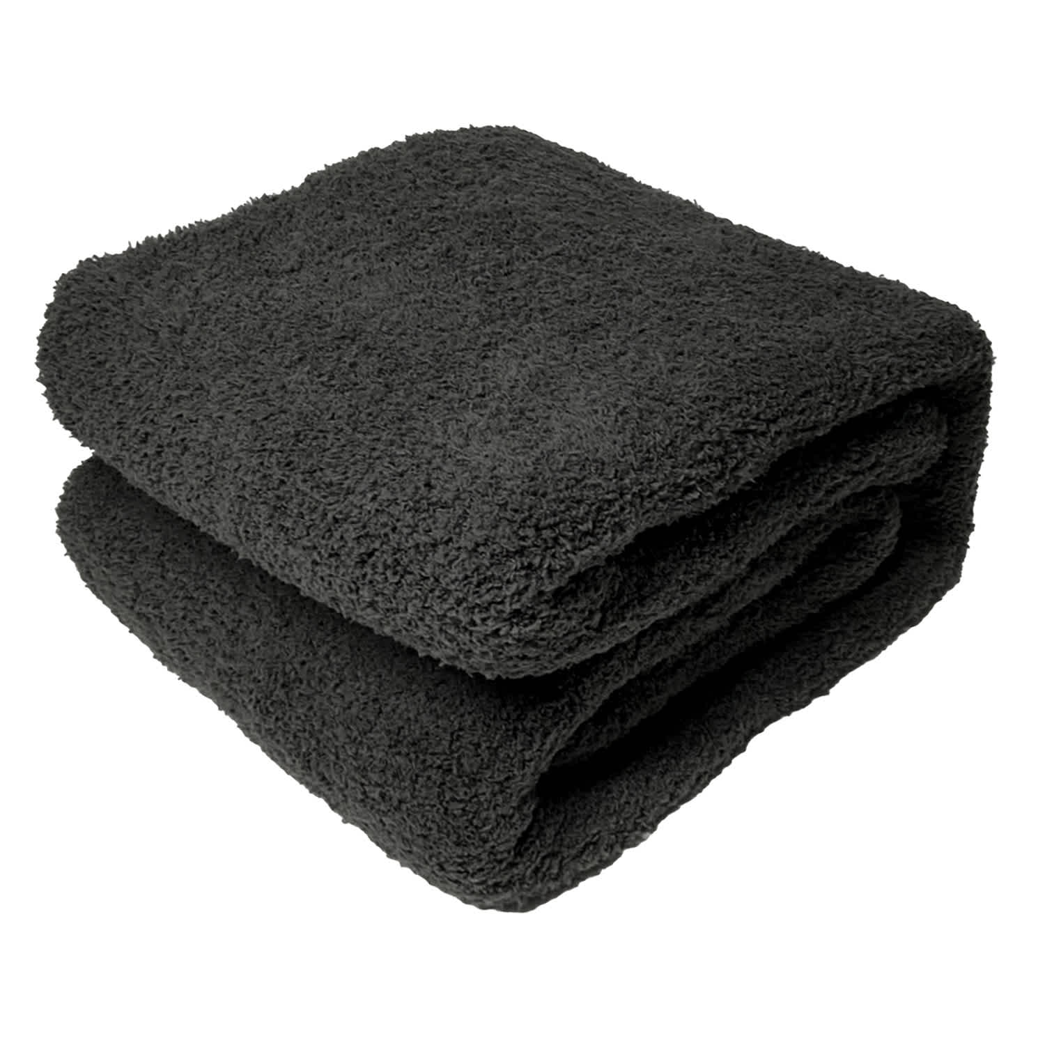 Honeybloom Dark Grey Cozy Knit Bed Blanket, King