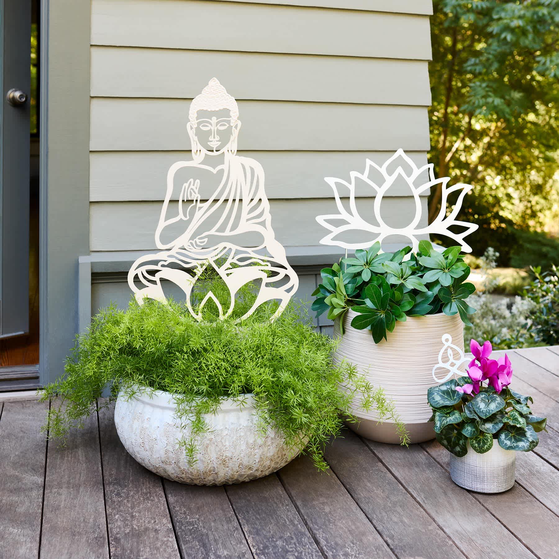 Found & Fable Silver Metal Meditation Yard Pick, 12"