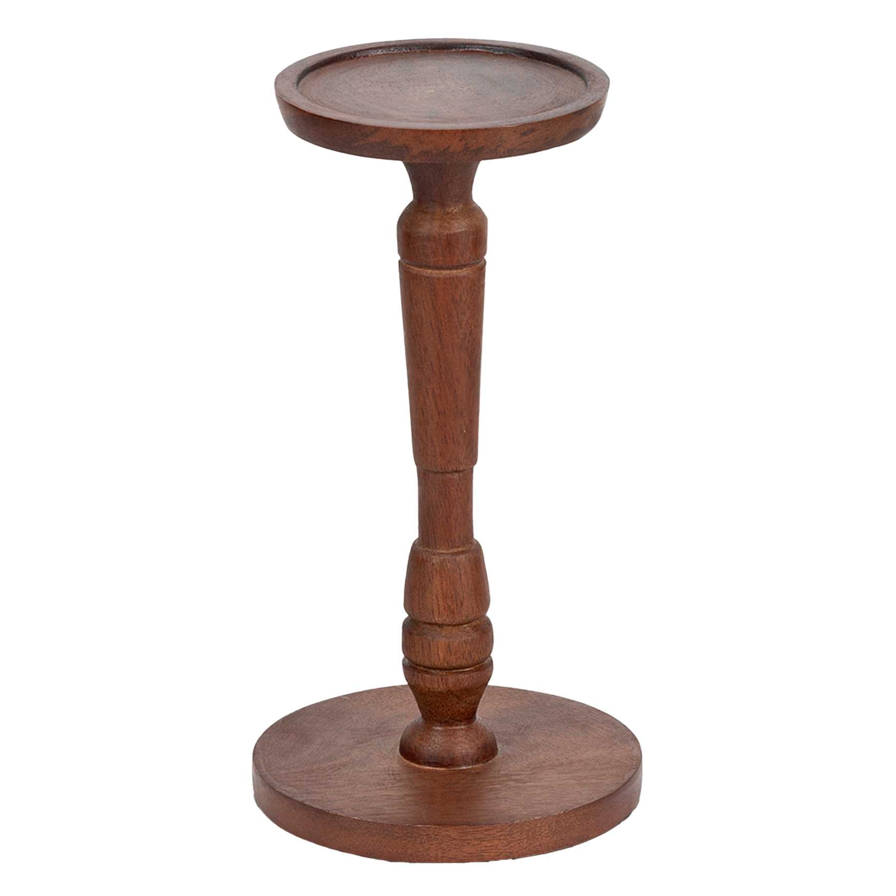 Natural Wood Candle Holder, 8.5"